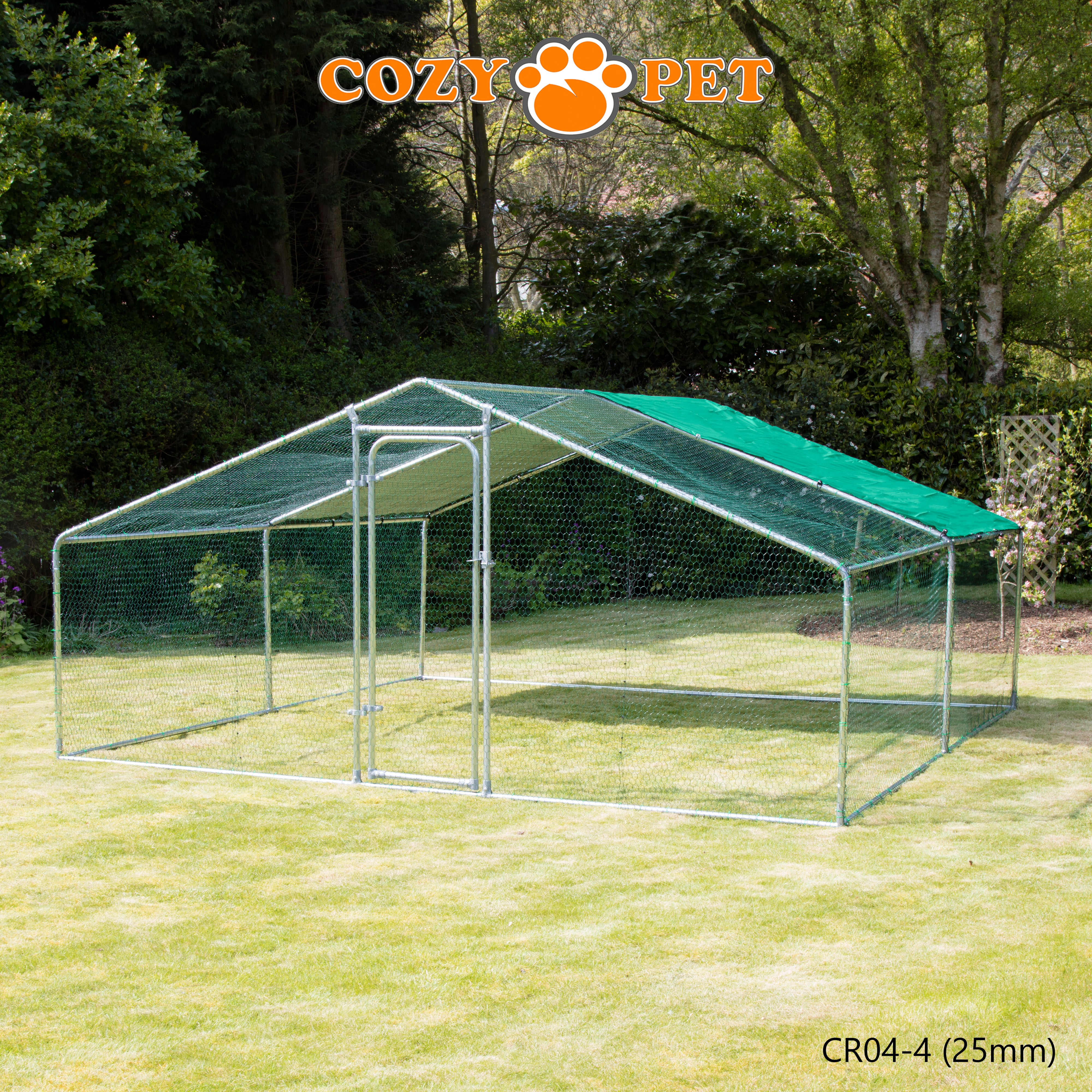 Chicken Run By Cozy Pet 4m X 4m 25mm Galvanised Steel Frame - CR04-4 (25mm)