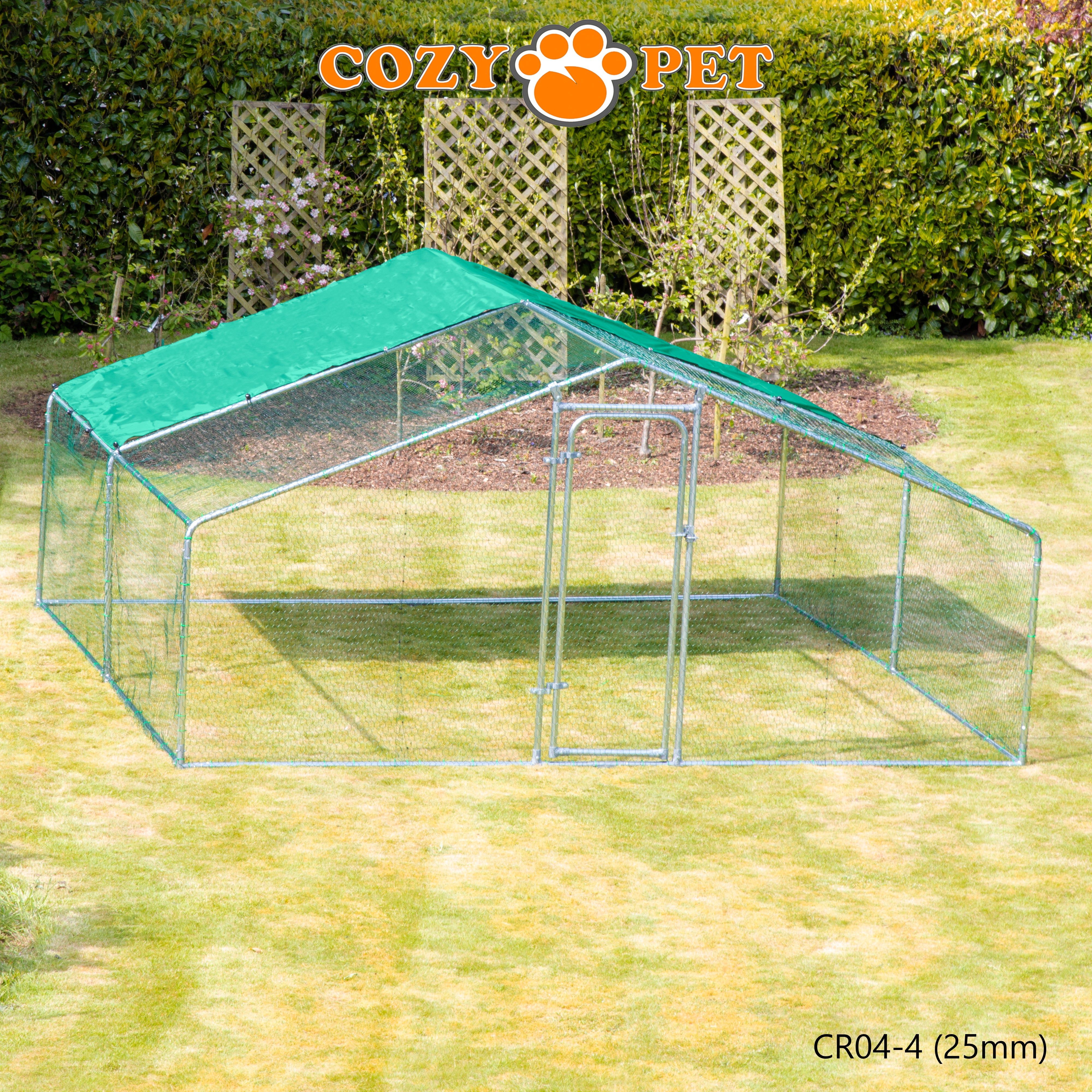 Chicken Run By Cozy Pet 4m X 4m 25mm Galvanised Steel Frame - CR04-4 (25mm)