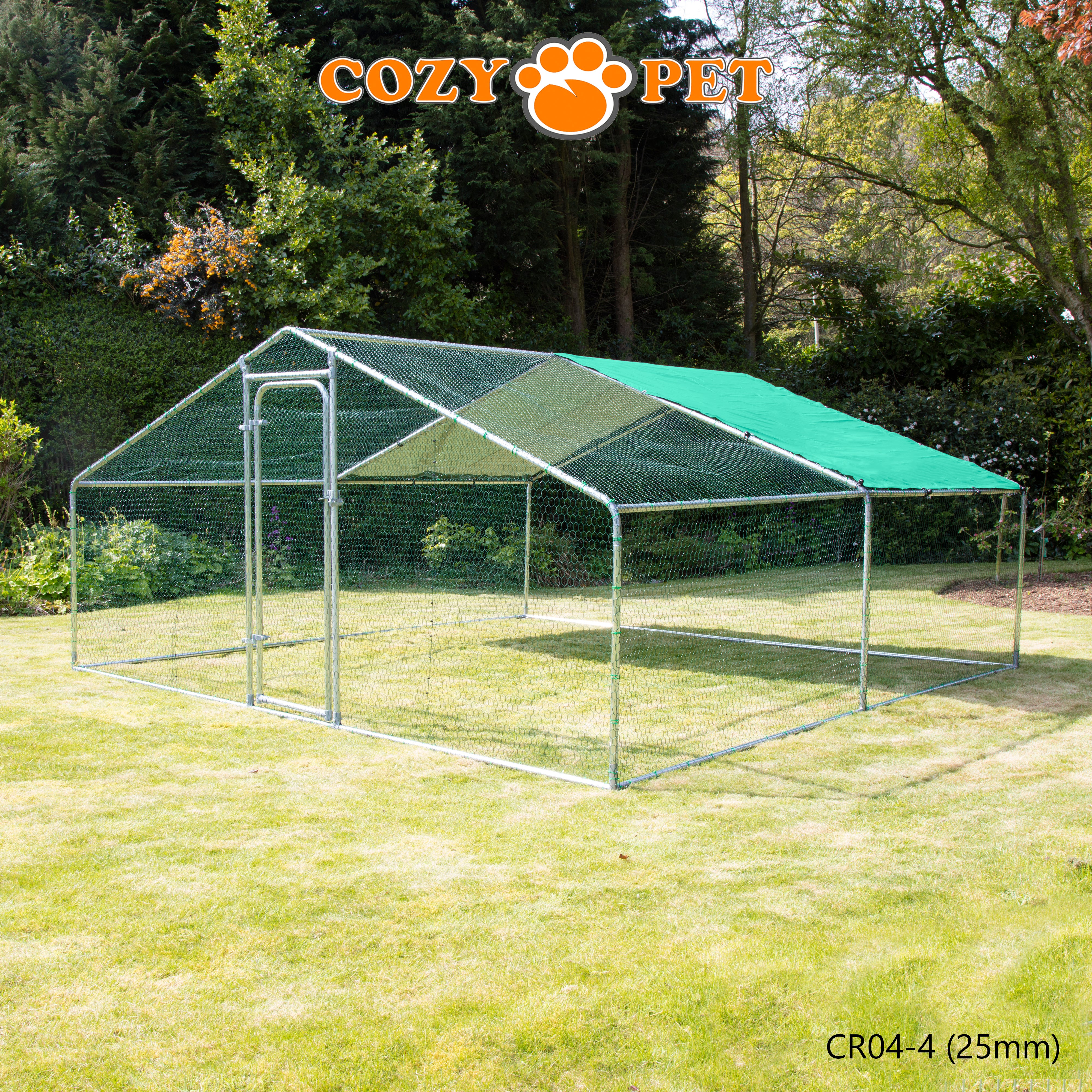 Chicken Run By Cozy Pet 4m X 4m 25mm Galvanised Steel Frame - CR04-4 (25mm)