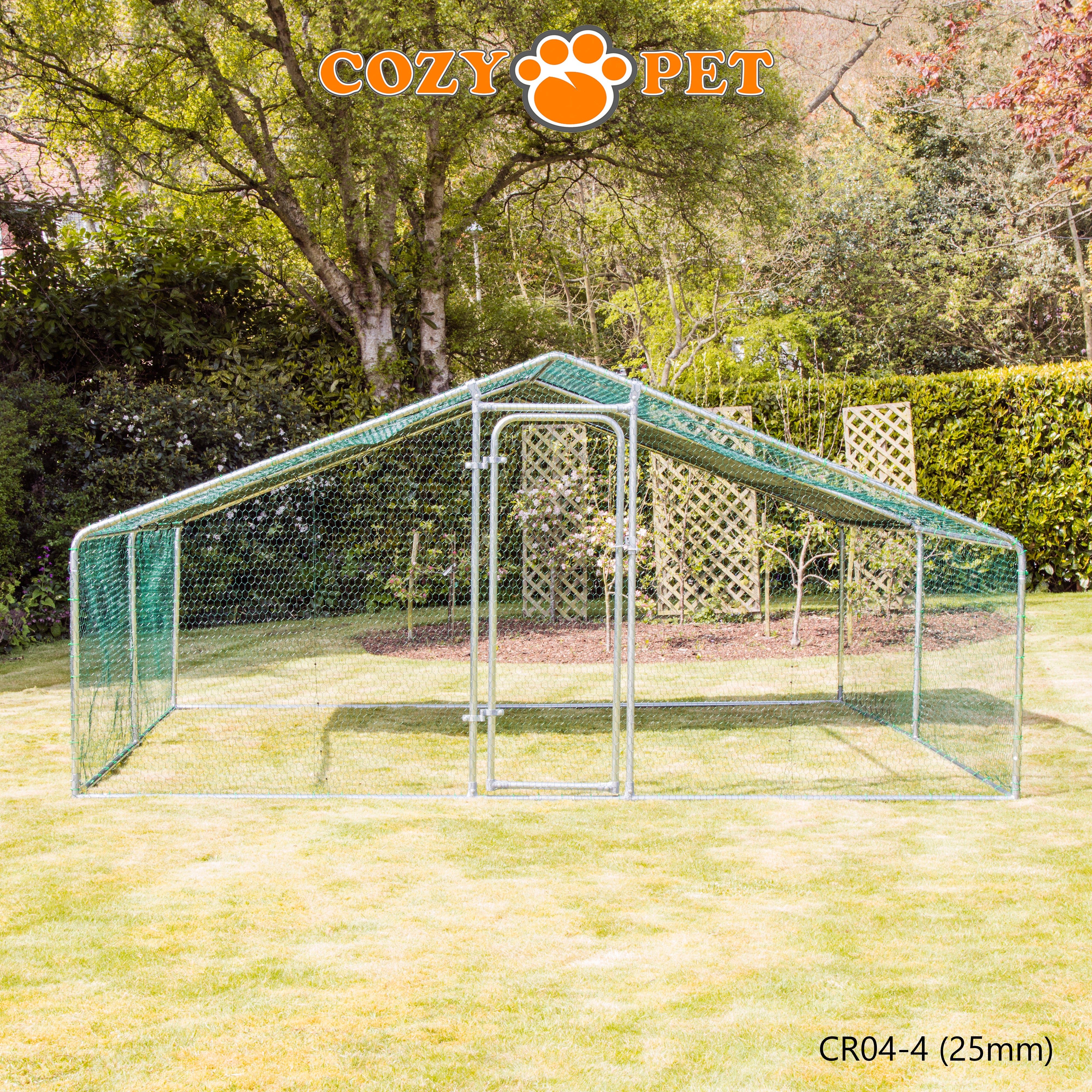 Chicken Run By Cozy Pet 4m X 4m 25mm Galvanised Steel Frame - CR04-4 (25mm)