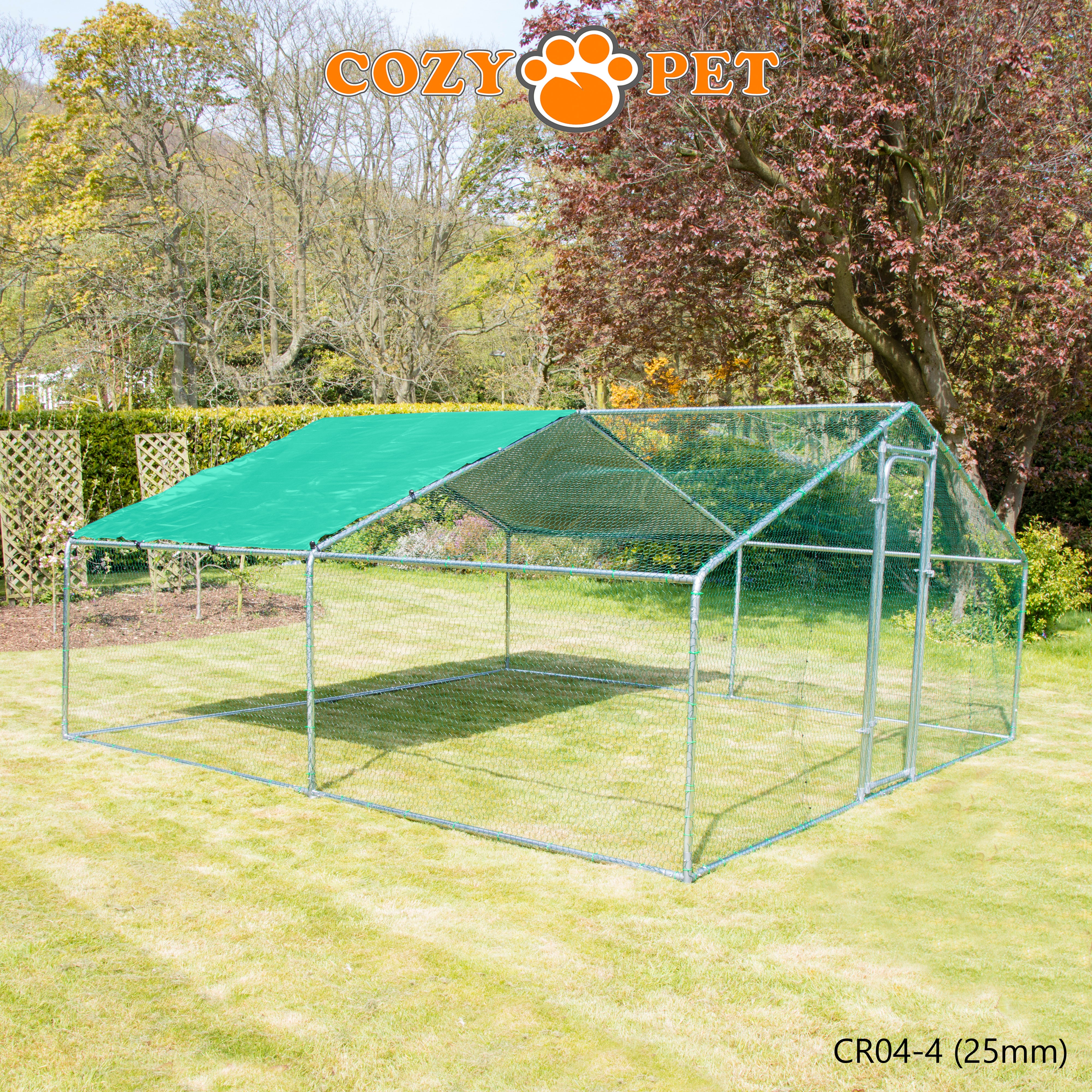 Chicken Run By Cozy Pet 4m X 4m 25mm Galvanised Steel Frame - CR04-4 (25mm)