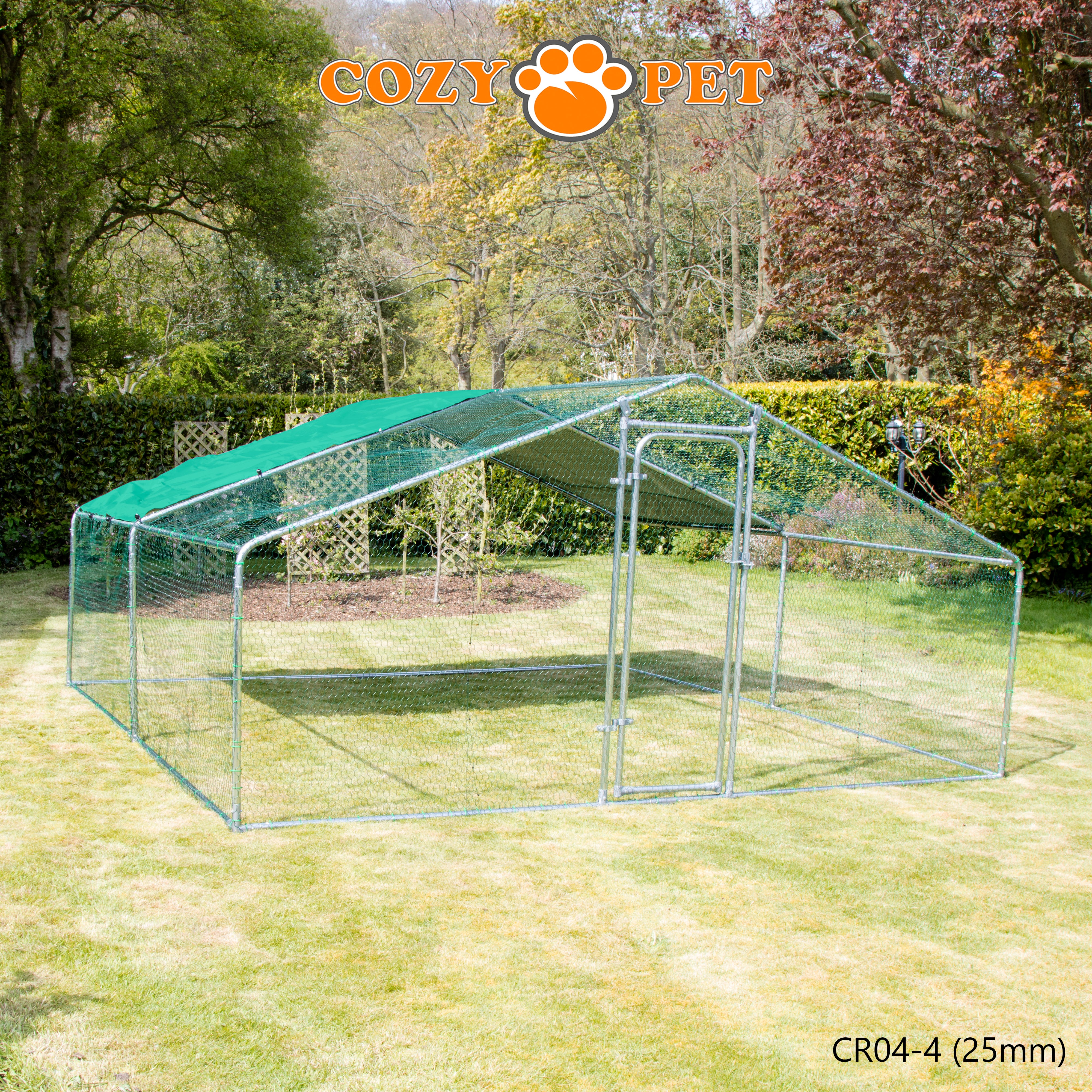 Chicken Run By Cozy Pet 4m X 4m 25mm Galvanised Steel Frame - CR04-4 (25mm)