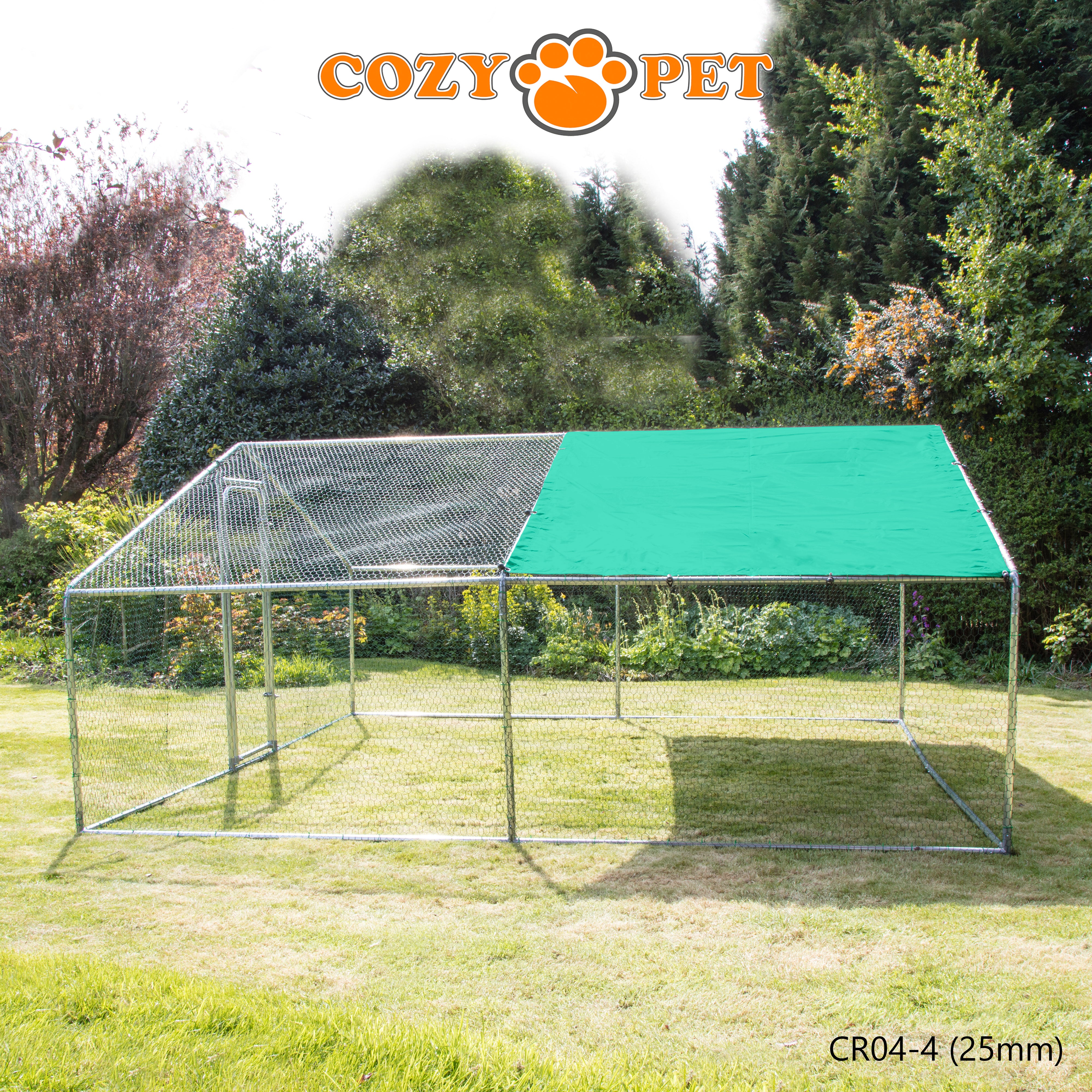 Chicken Run By Cozy Pet 4m X 4m 25mm Galvanised Steel Frame - CR04-4 (25mm)