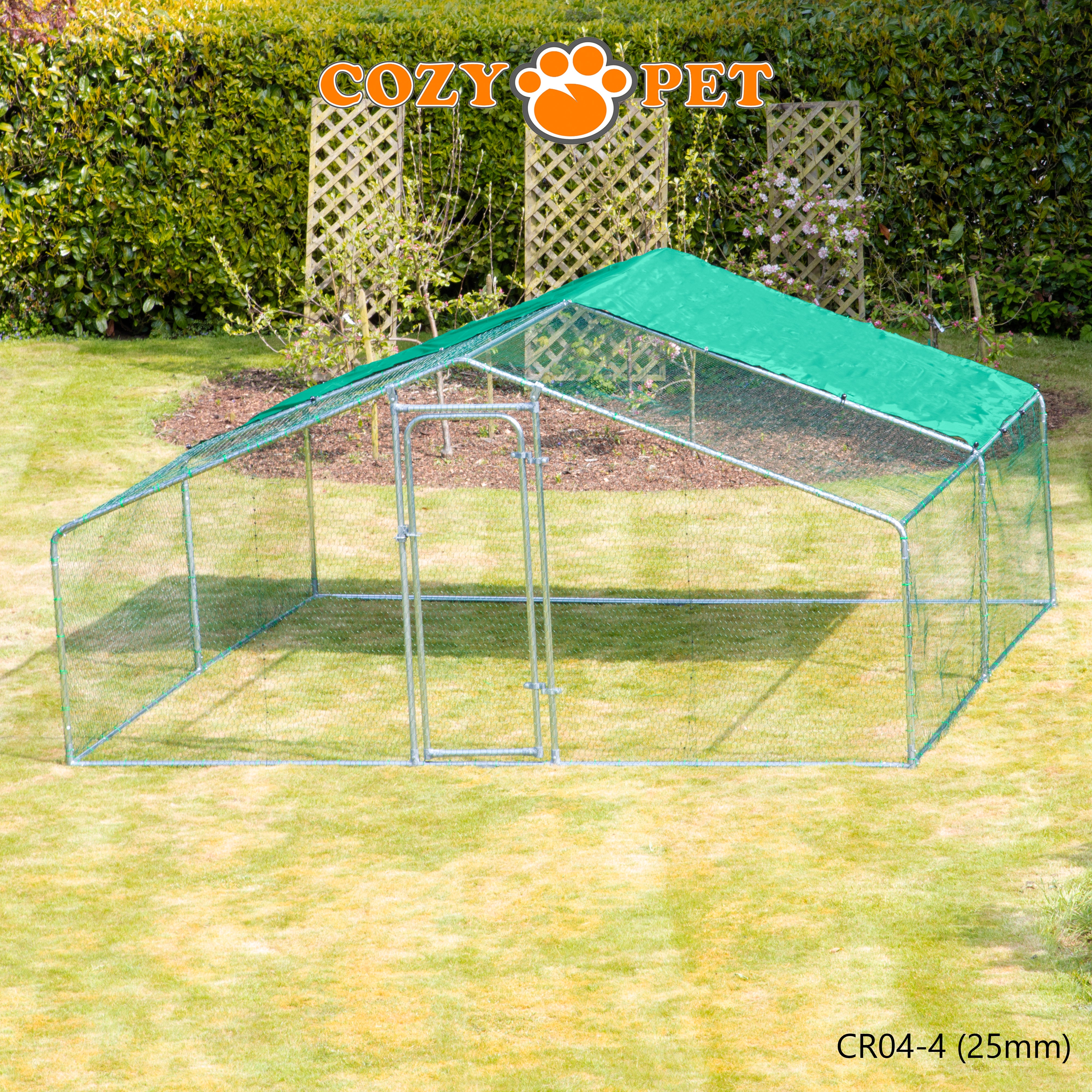 Chicken Run By Cozy Pet 4m X 4m 25mm Galvanised Steel Frame - CR04-4 (25mm)