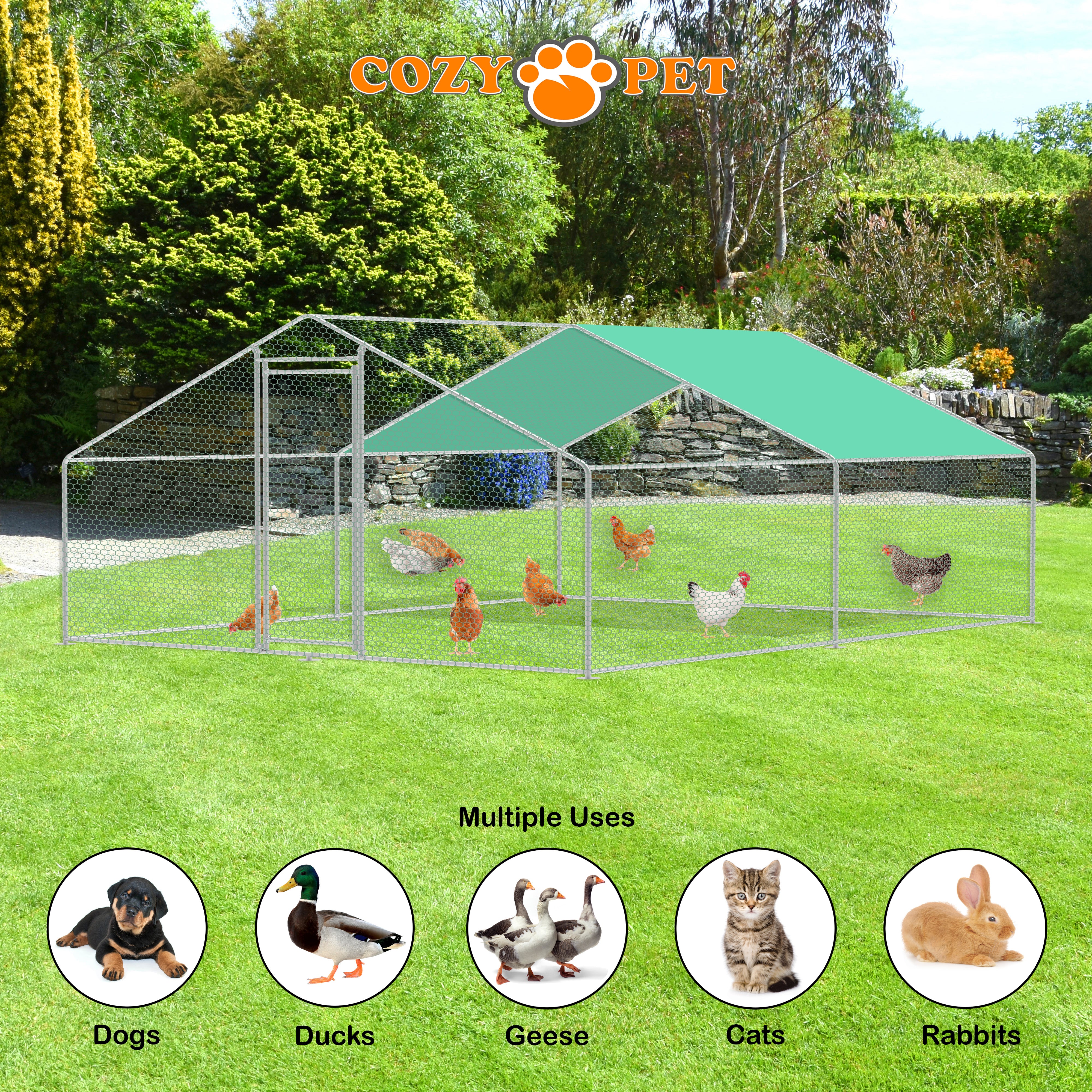 Chicken Run By Cozy Pet 4m X 4m 25mm Galvanised Steel Frame - CR04-4 (25mm)