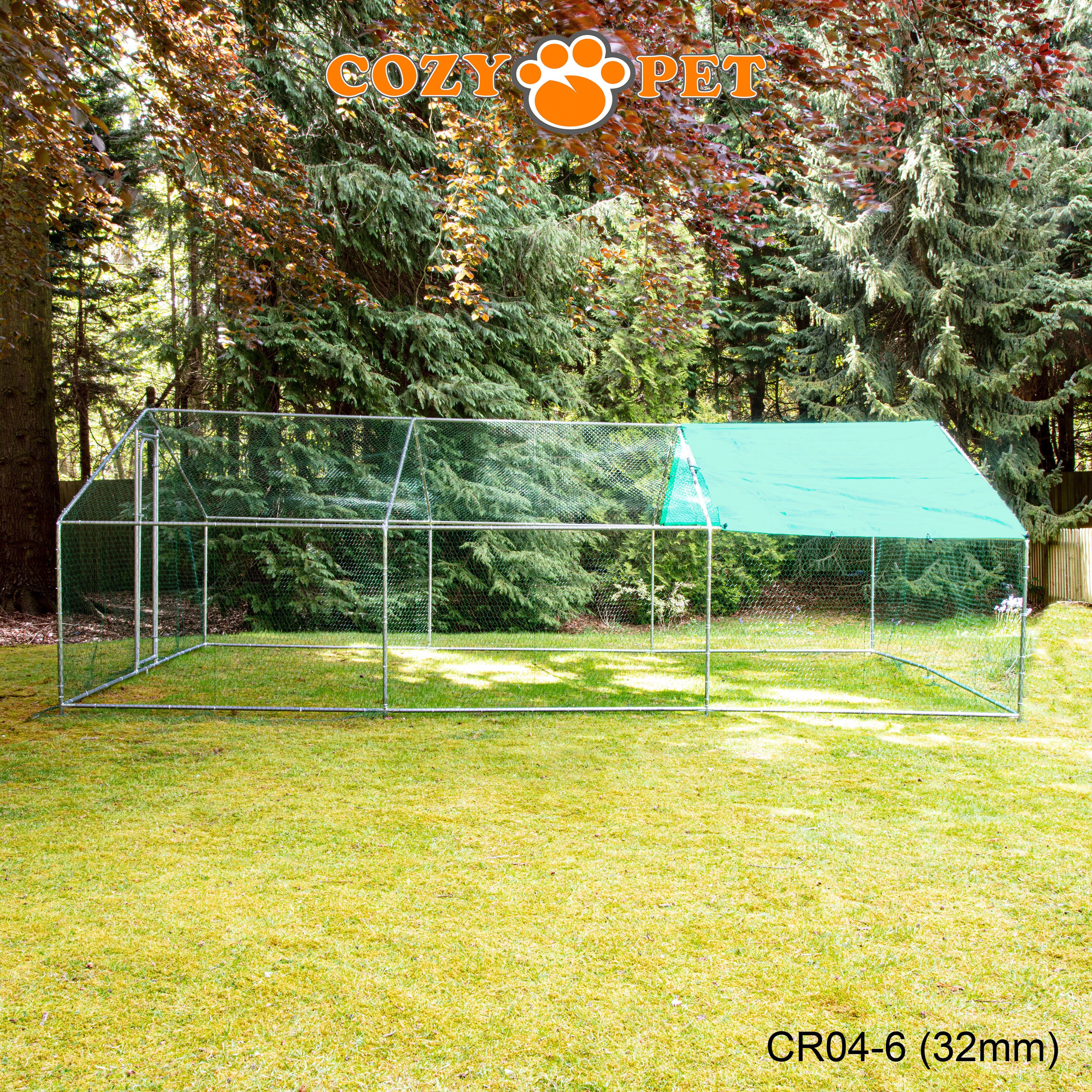 Chicken Run By Cozy Pet 4m X 6m 32mm Galvanised Steel Frame - CR04-6 (32mm)