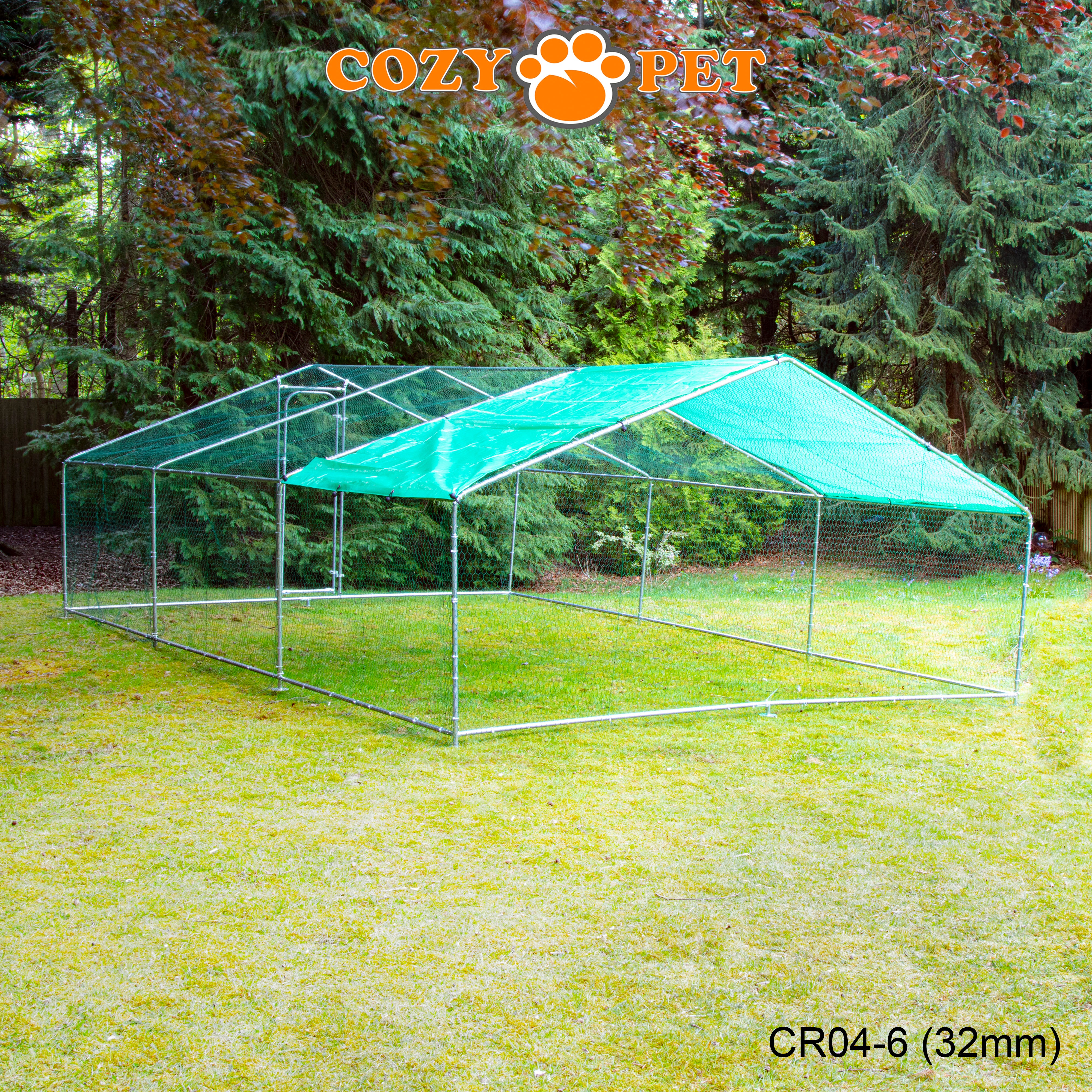 Chicken Run By Cozy Pet 4m X 6m 32mm Galvanised Steel Frame - CR04-6 (32mm)