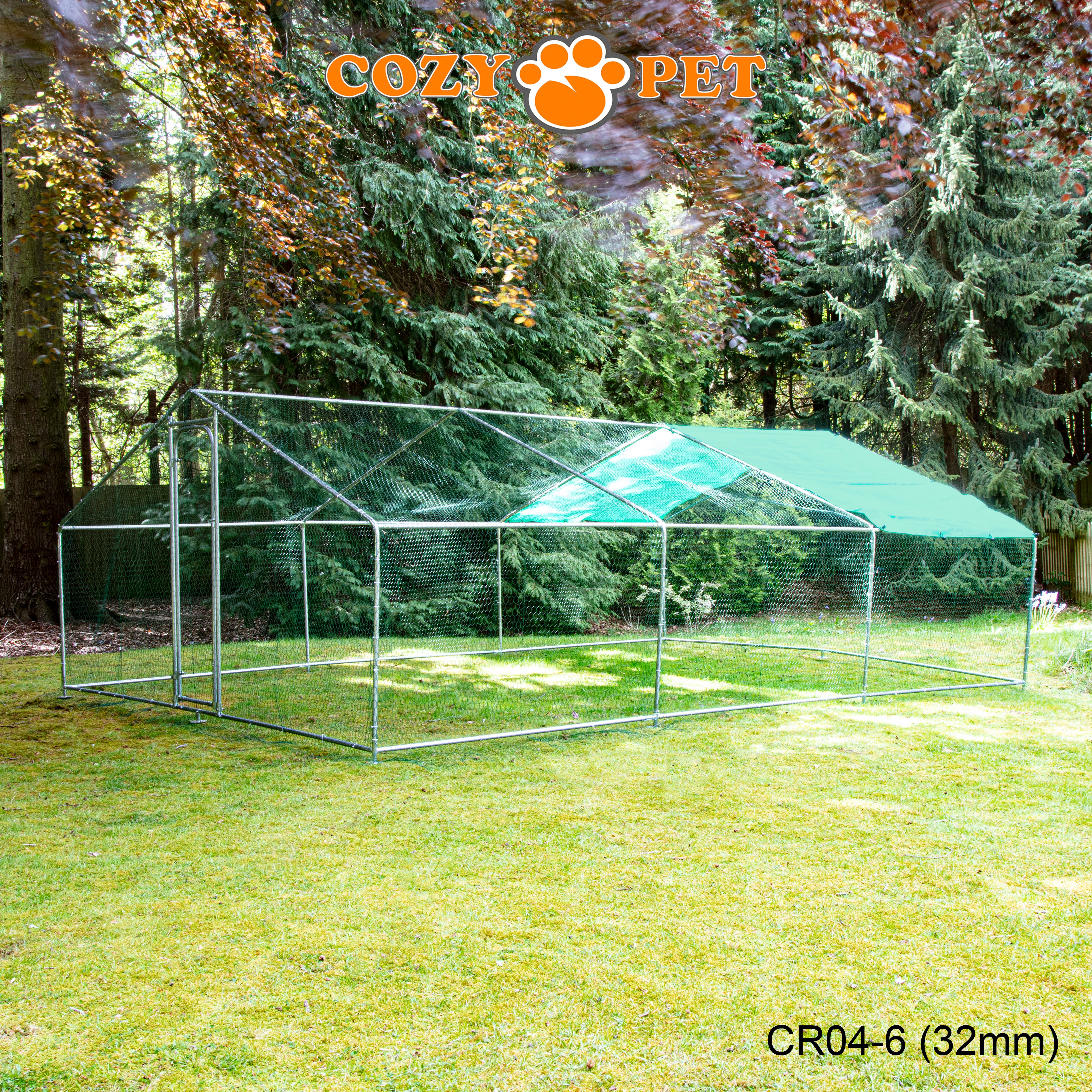 Chicken Run By Cozy Pet 4m X 6m 32mm Galvanised Steel Frame - CR04-6 (32mm)