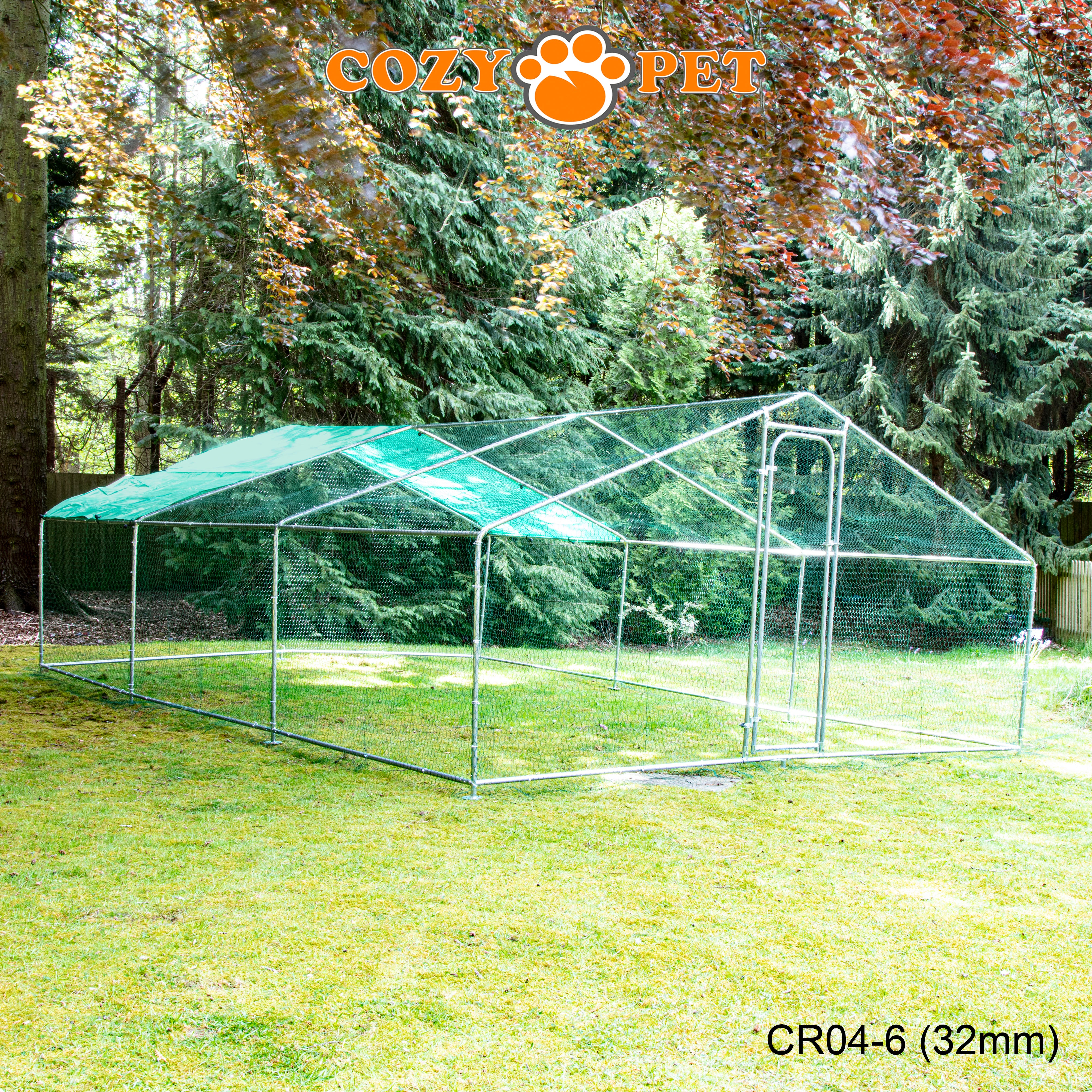 Chicken Run By Cozy Pet 4m X 6m 32mm Galvanised Steel Frame - CR04-6 (32mm)