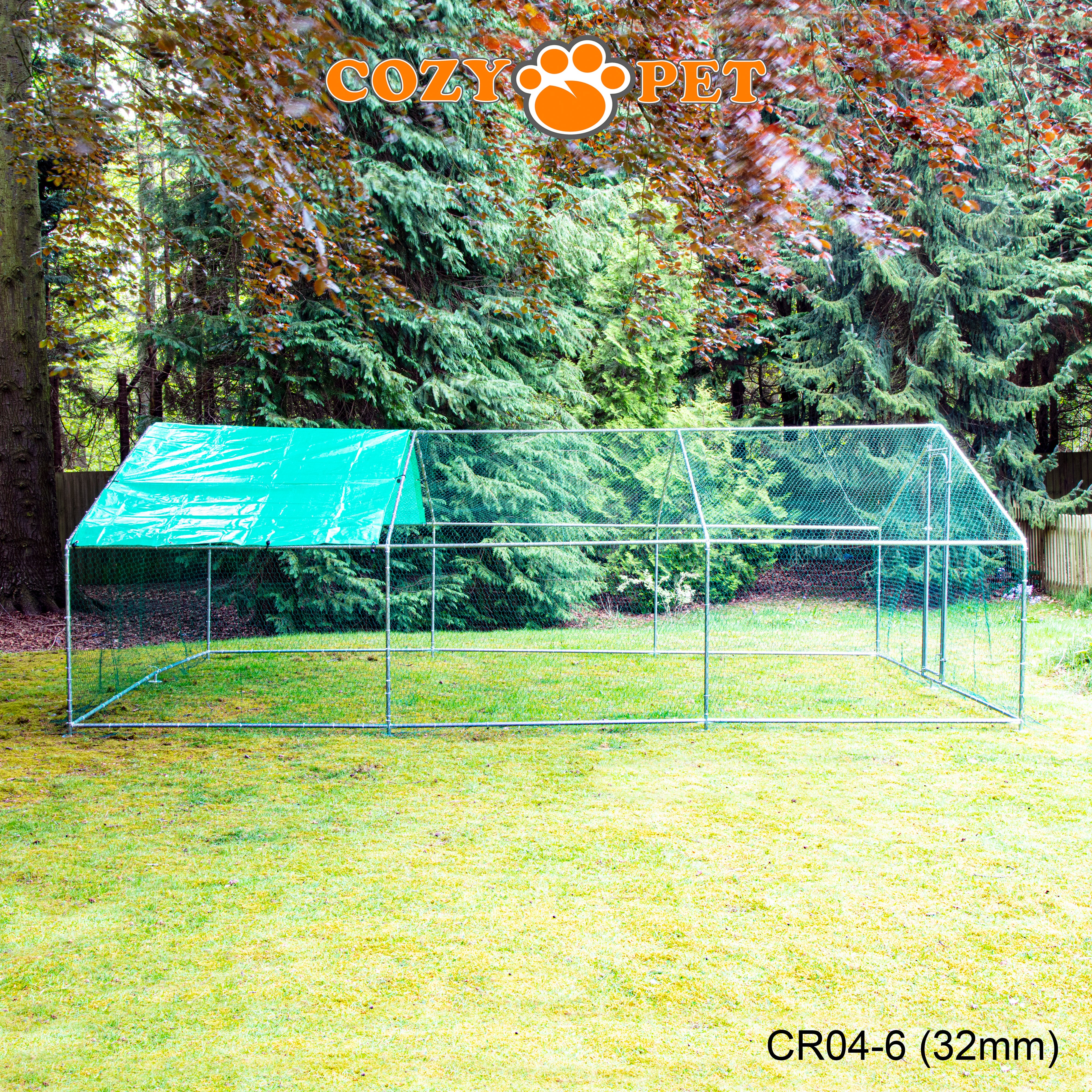 Chicken Run By Cozy Pet 4m X 6m 32mm Galvanised Steel Frame - CR04-6 (32mm)