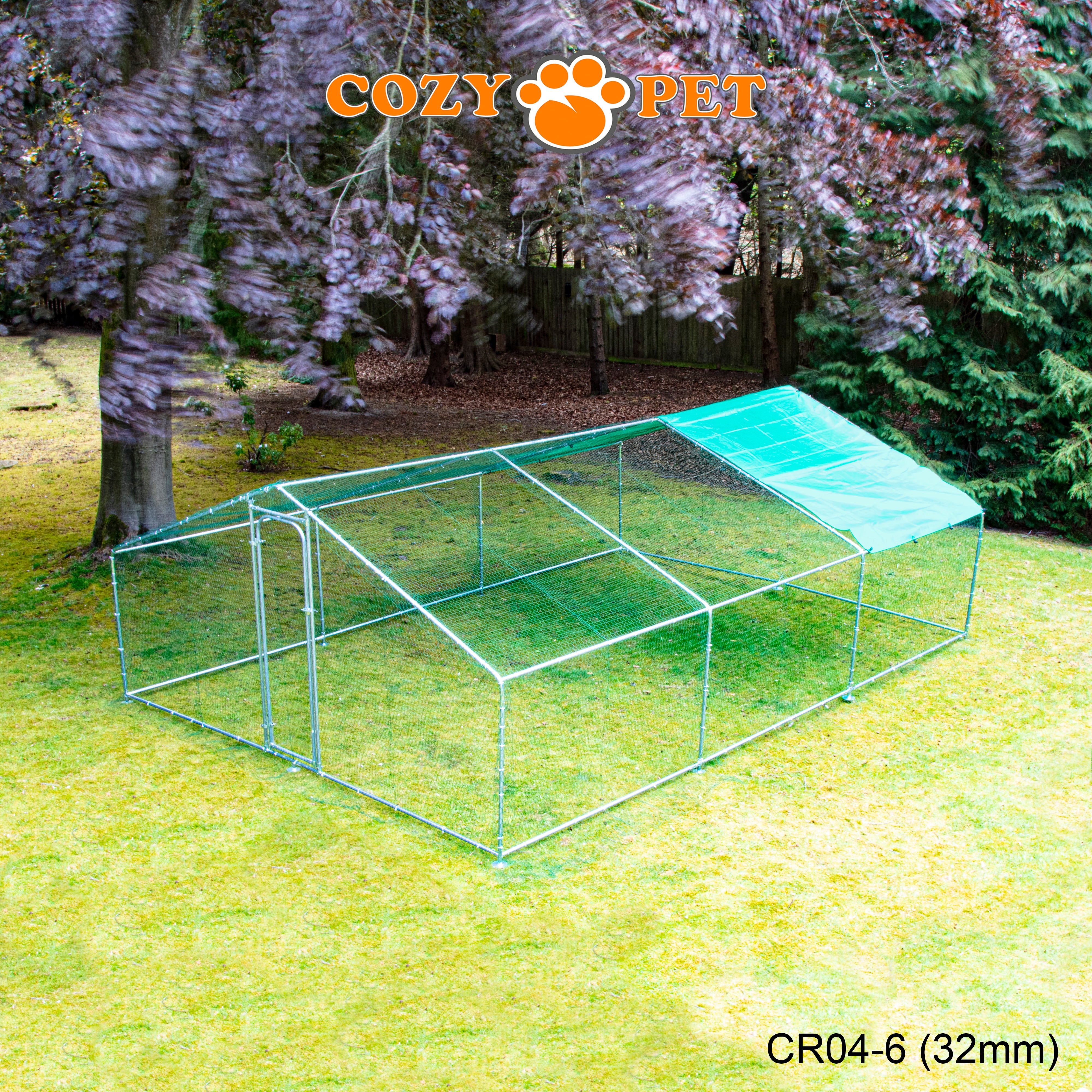 Chicken Run By Cozy Pet 4m X 6m 32mm Galvanised Steel Frame - CR04-6 (32mm)