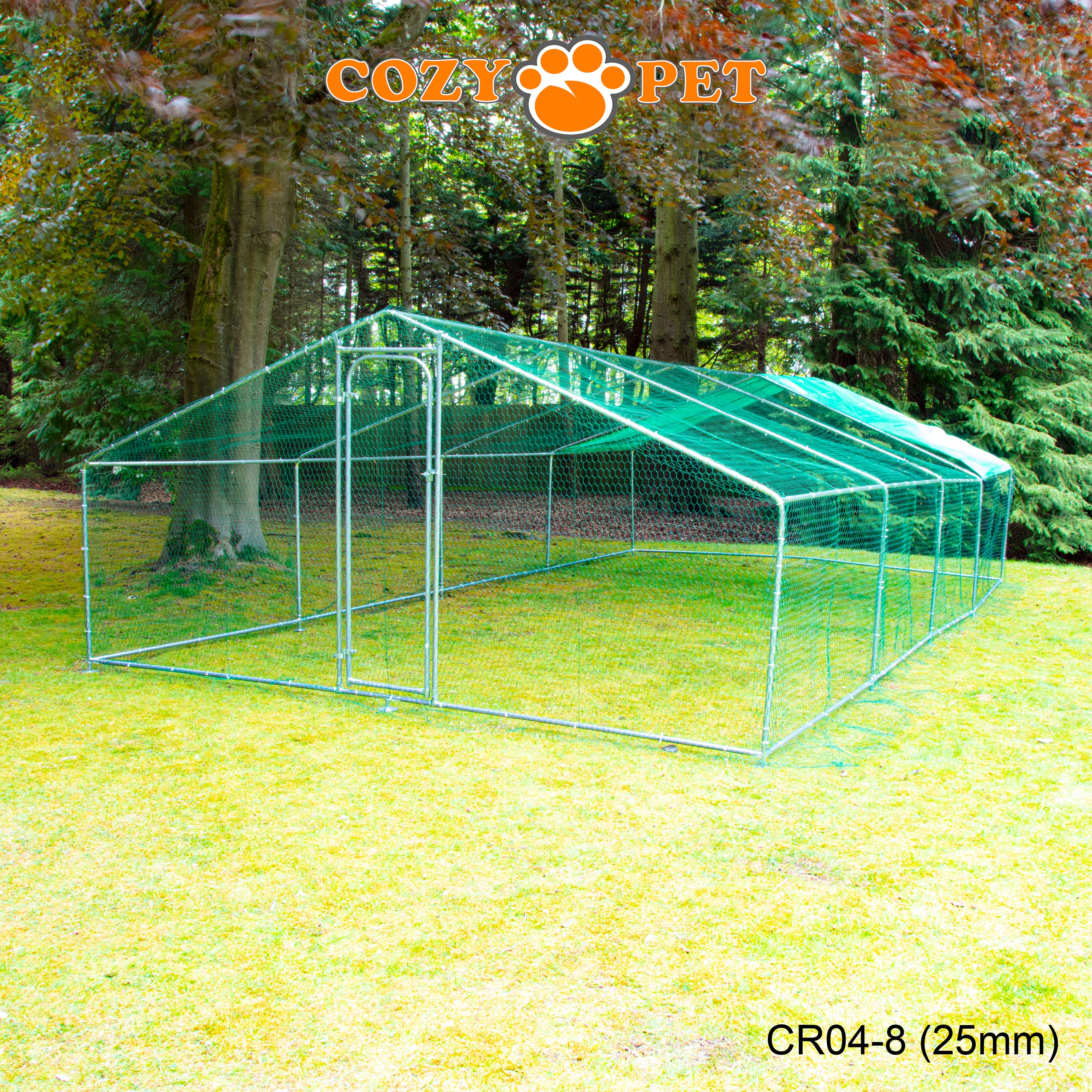 Chicken Run By Cozy Pet 4m X 8m 25mm Galvanised Steel Frame - CR04-8 (25mm)