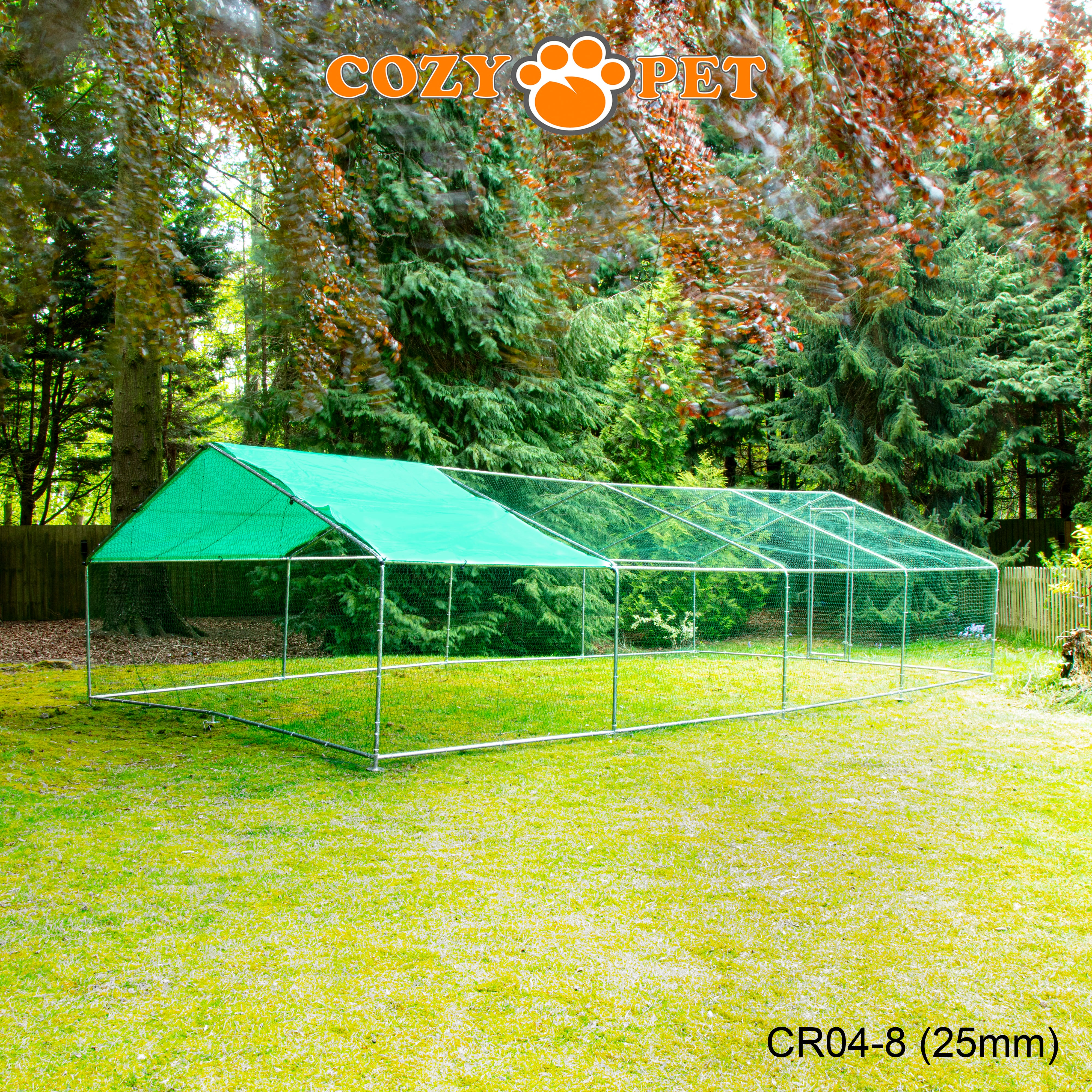 Chicken Run By Cozy Pet 4m X 8m 25mm Galvanised Steel Frame - CR04-8 (25mm)