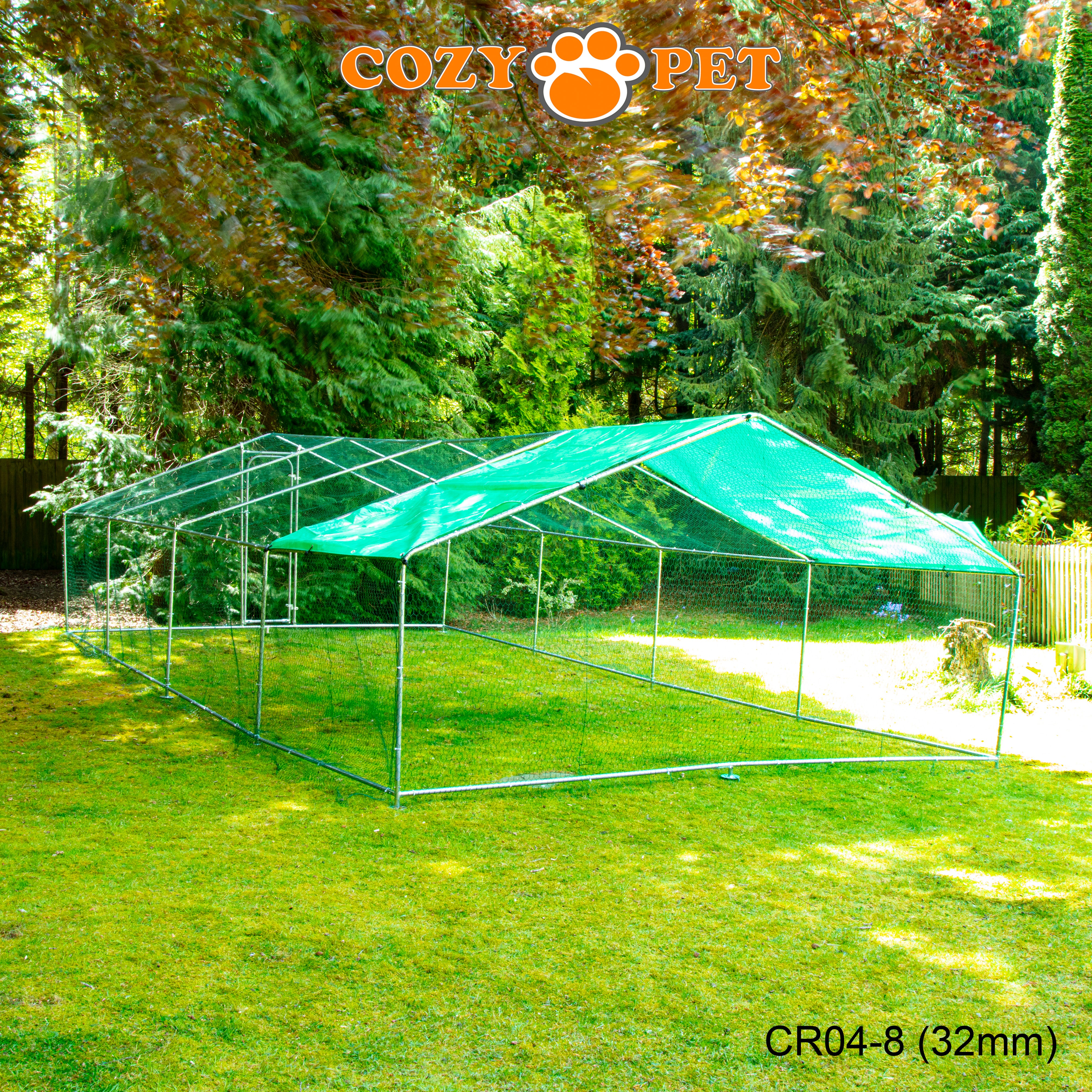 Chicken Run By Cozy Pet 4m X 8m 32mm Galvanised Steel Frame - CR04-8 (32mm)