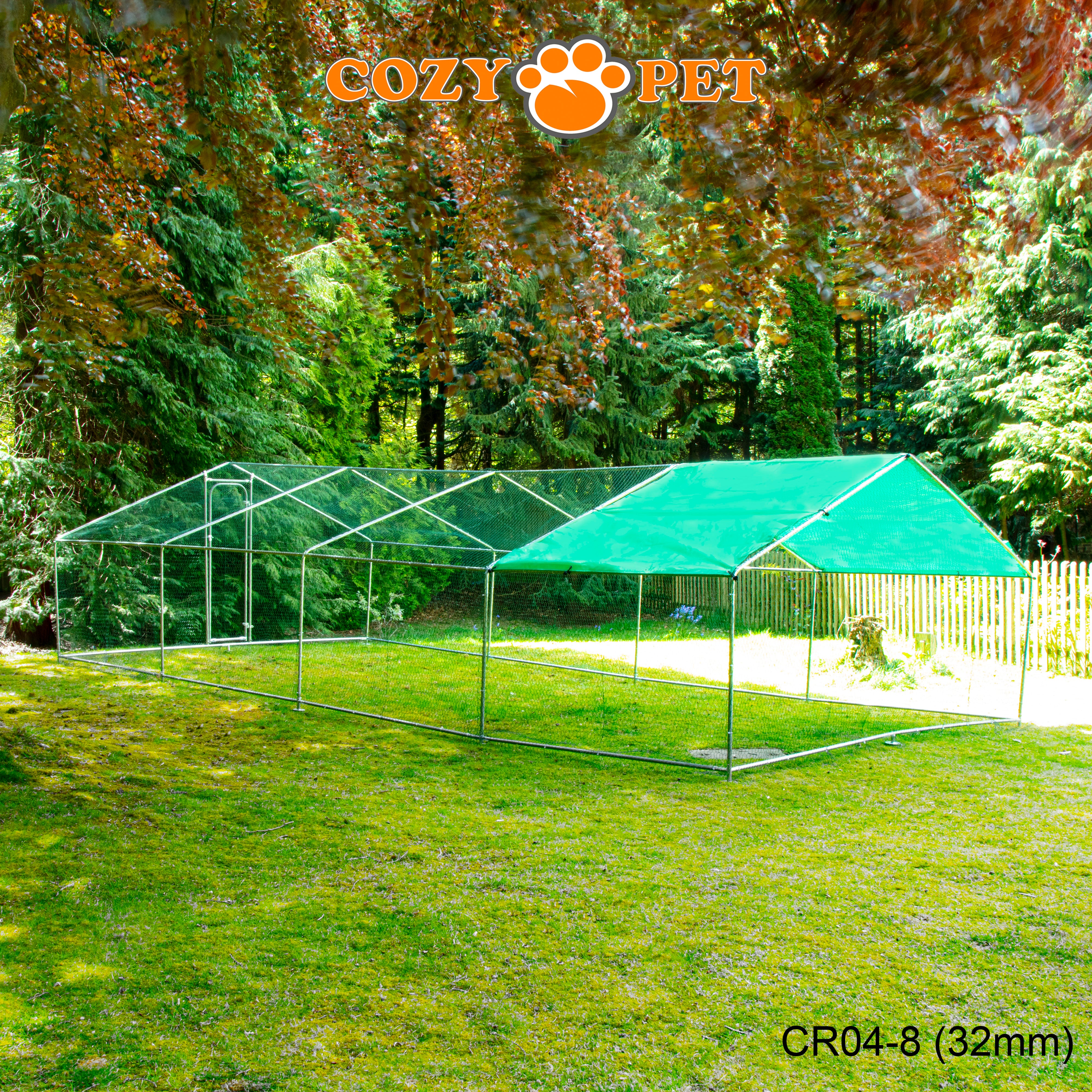 Chicken Run By Cozy Pet 4m X 8m 32mm Galvanised Steel Frame - CR04-8 (32mm)