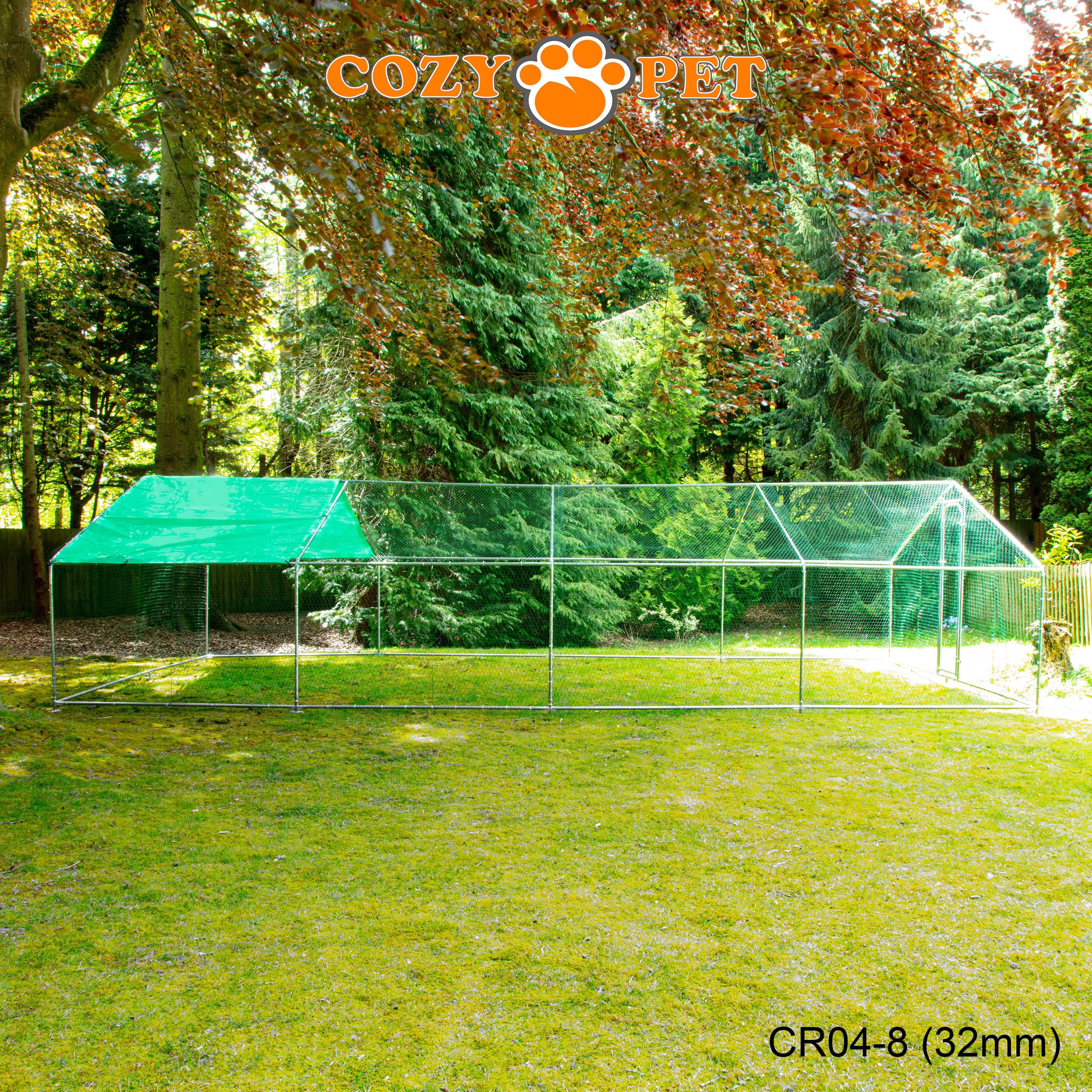 Chicken Run By Cozy Pet 4m X 8m 32mm Galvanised Steel Frame - CR04-8 (32mm)