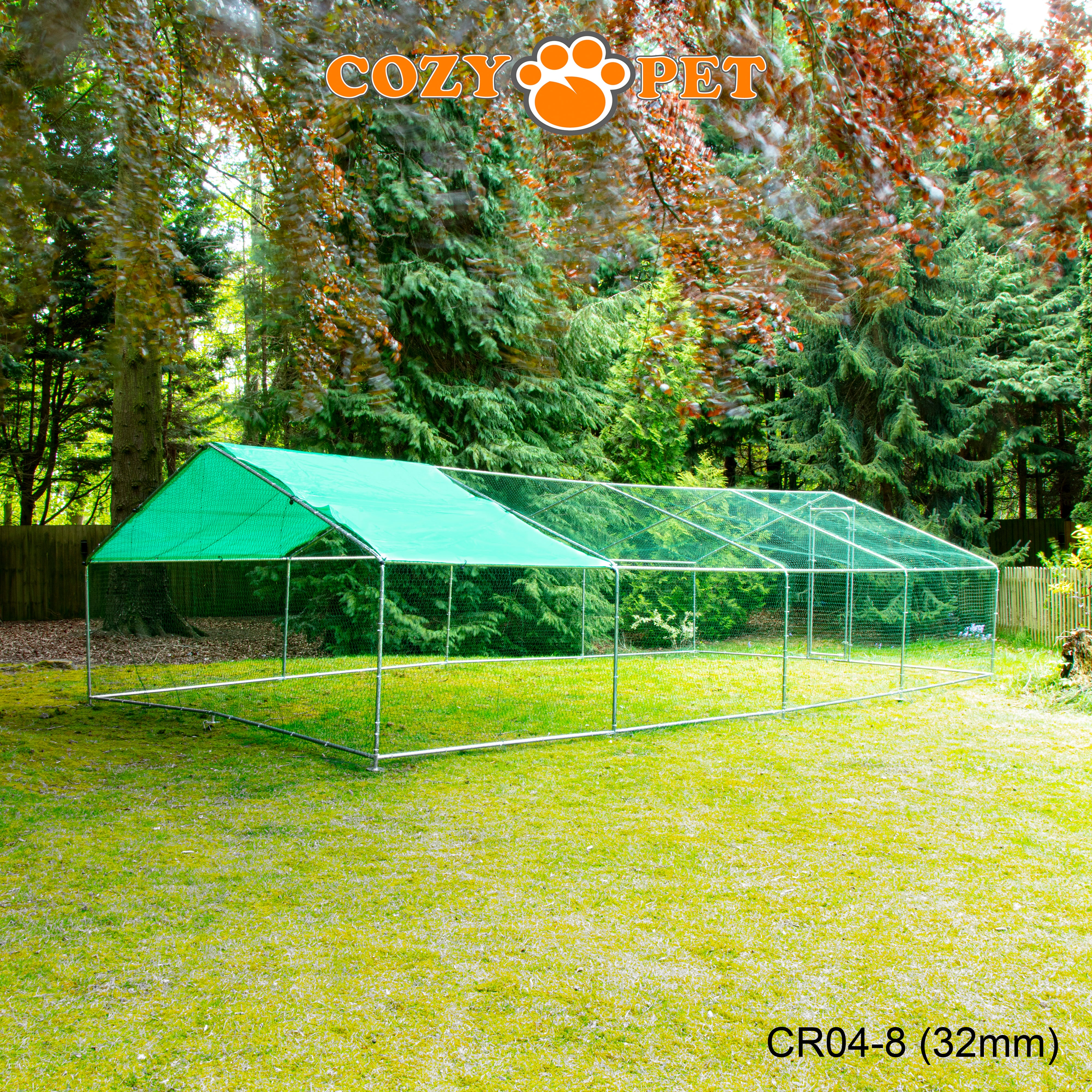 Chicken Run By Cozy Pet 4m X 8m 32mm Galvanised Steel Frame - CR04-8 (32mm)