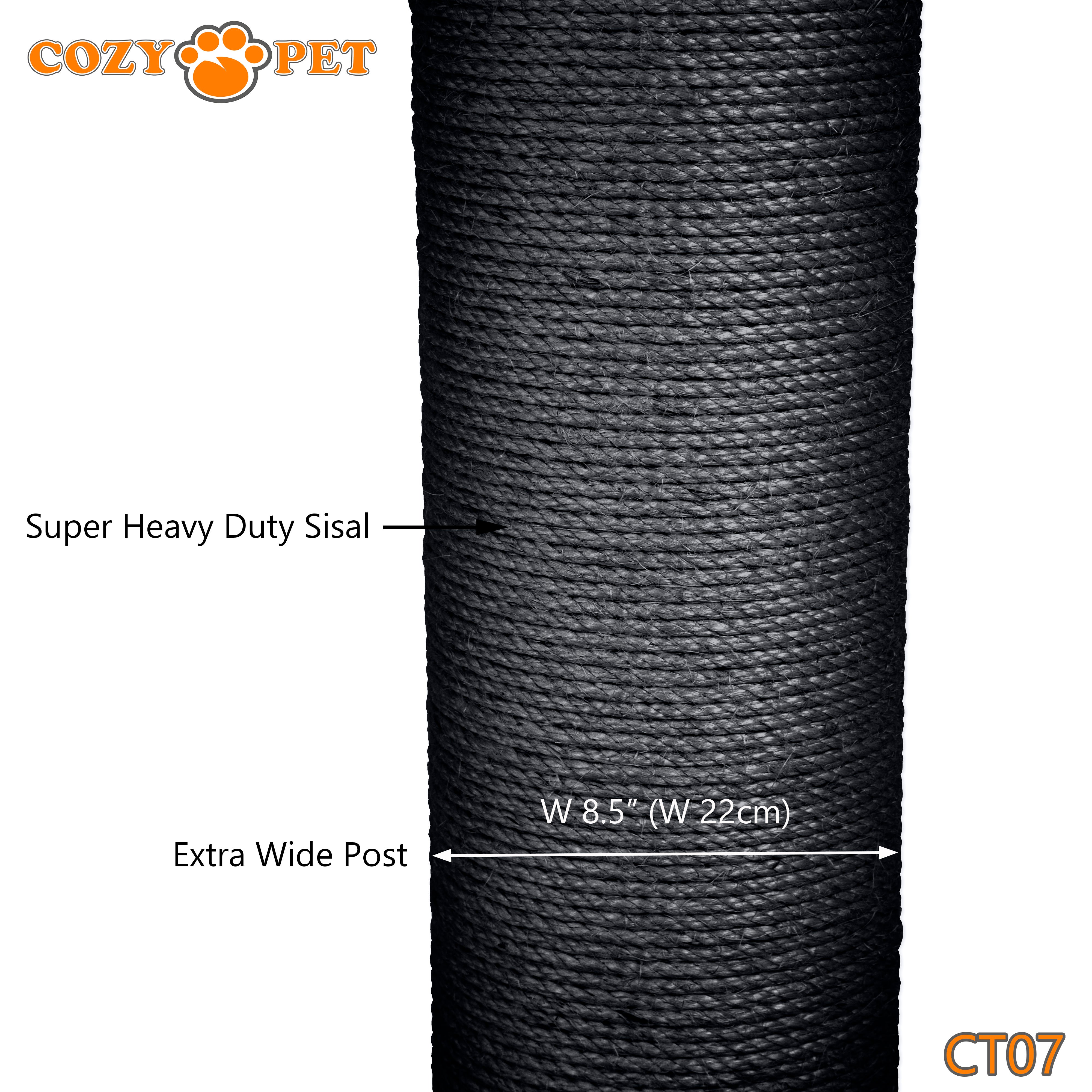 Cat Scratcher by Cozy Pet Deluxe Cat Tree in Grey with Charcole Sisal - CT07-Charcole