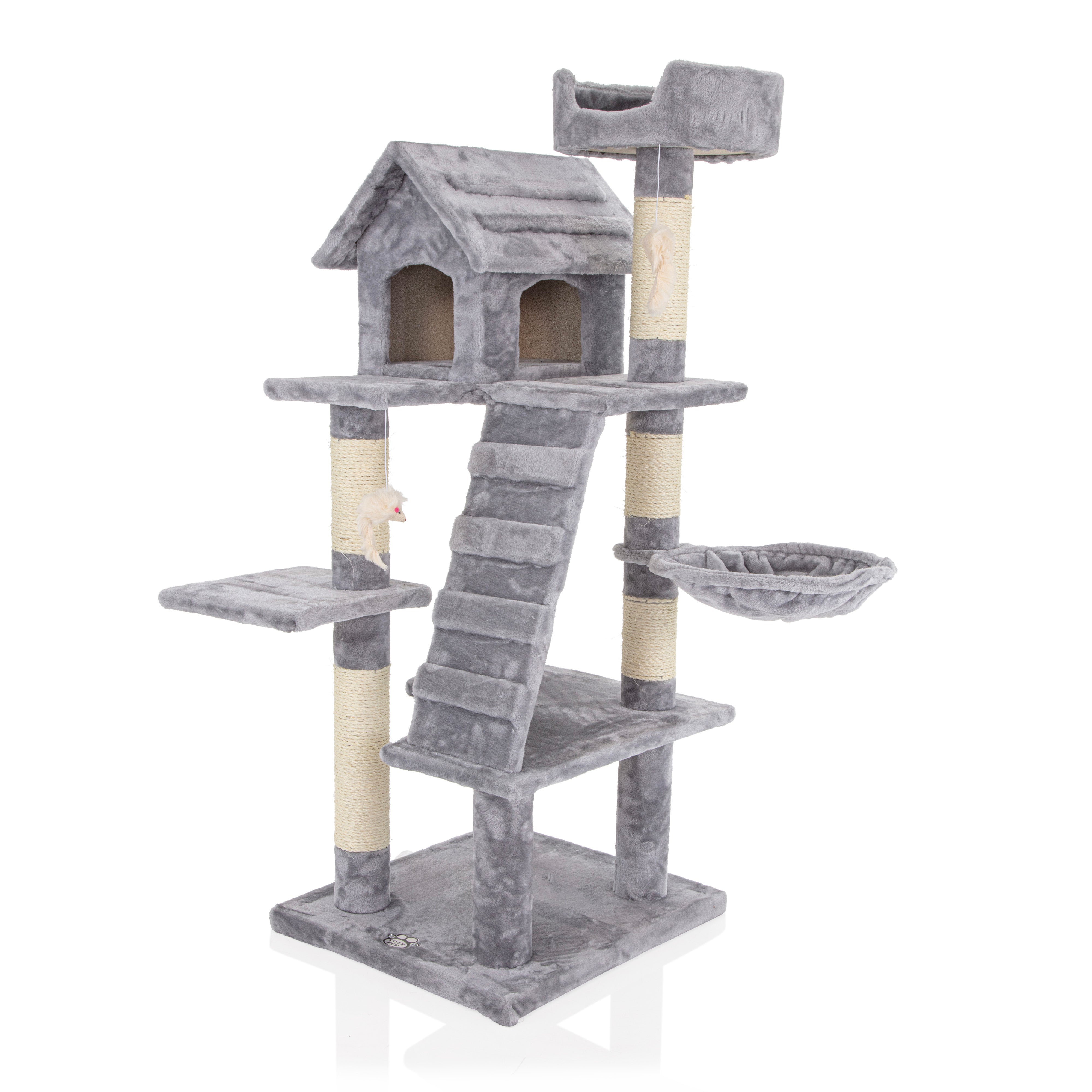 Cat Tree Heavy Duty for Large Cats by Cozy Pet for Multiple Cats Big Cats Scratching Post Strong Climbing Frame Heavy and Stable Extra Thick Scratching Posts | CT21-Light Grey