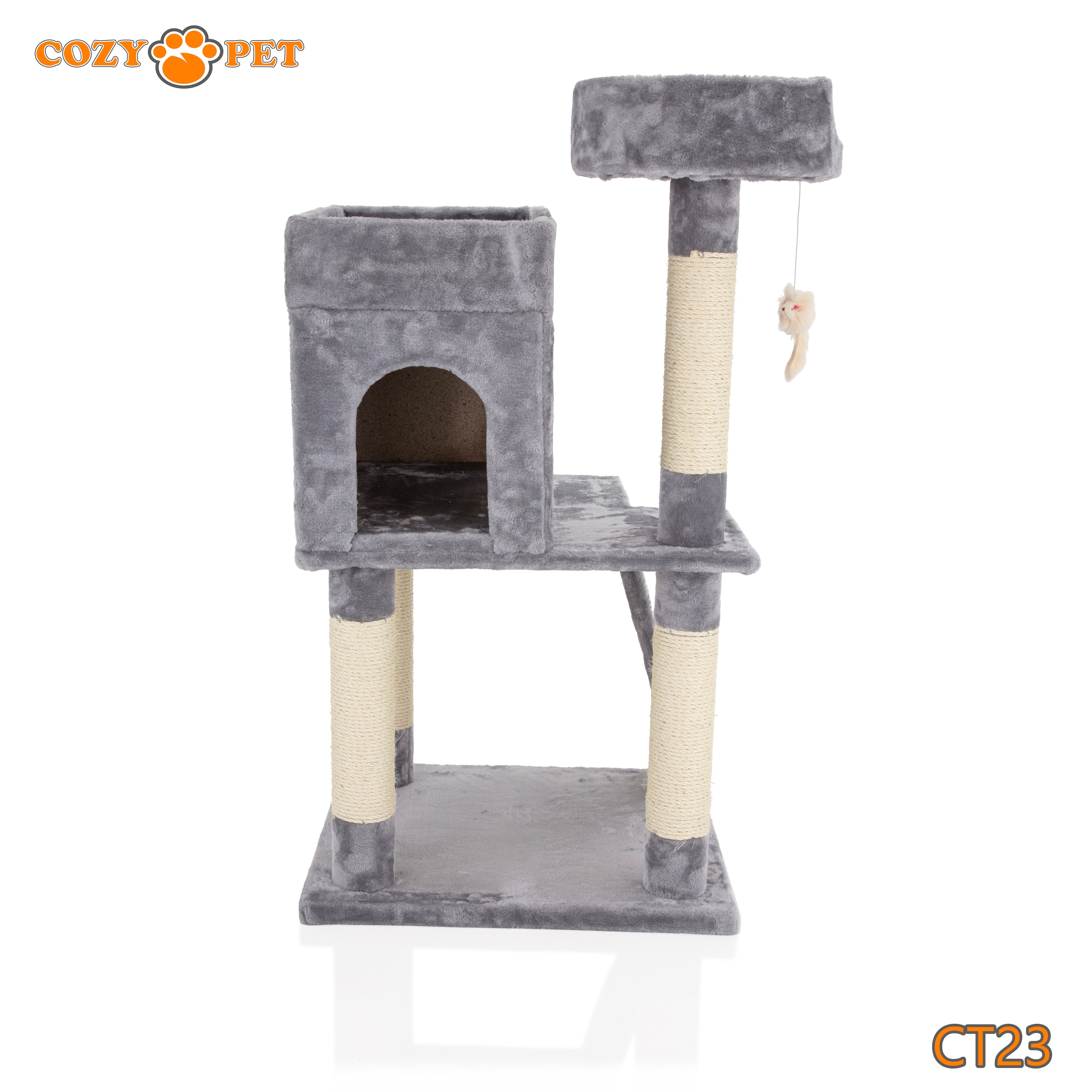 Cat Tree Heavy Duty for Large Cats by Cozy Pet for Multiple Cats Big Cats Scratching Post Strong Climbing Frame Heavy and Stable Extra Thick Scratching Posts | CT23-Light Grey