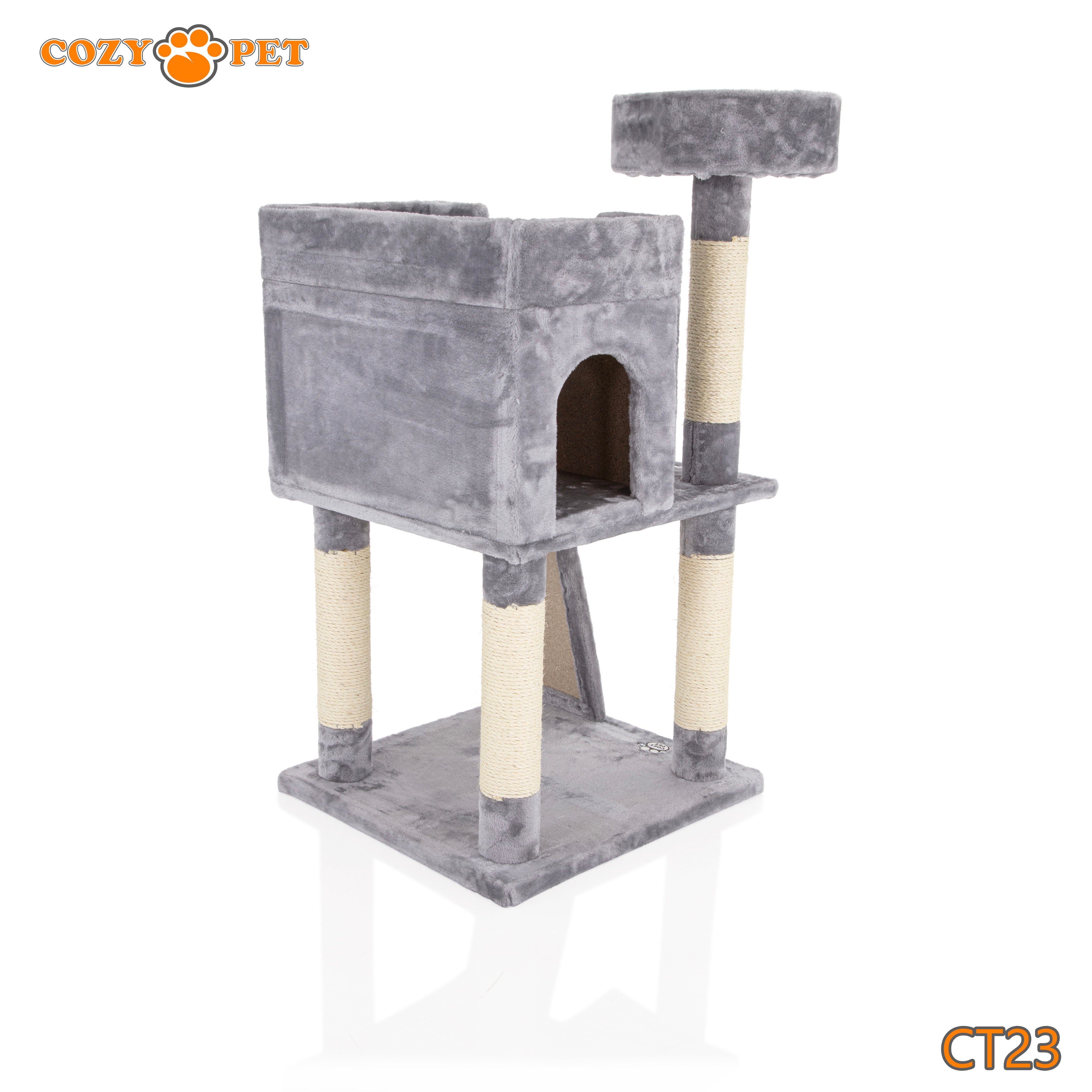 Cat Tree Heavy Duty for Large Cats by Cozy Pet for Multiple Cats Big Cats Scratching Post Strong Climbing Frame Heavy and Stable Extra Thick Scratching Posts | CT23-Light Grey