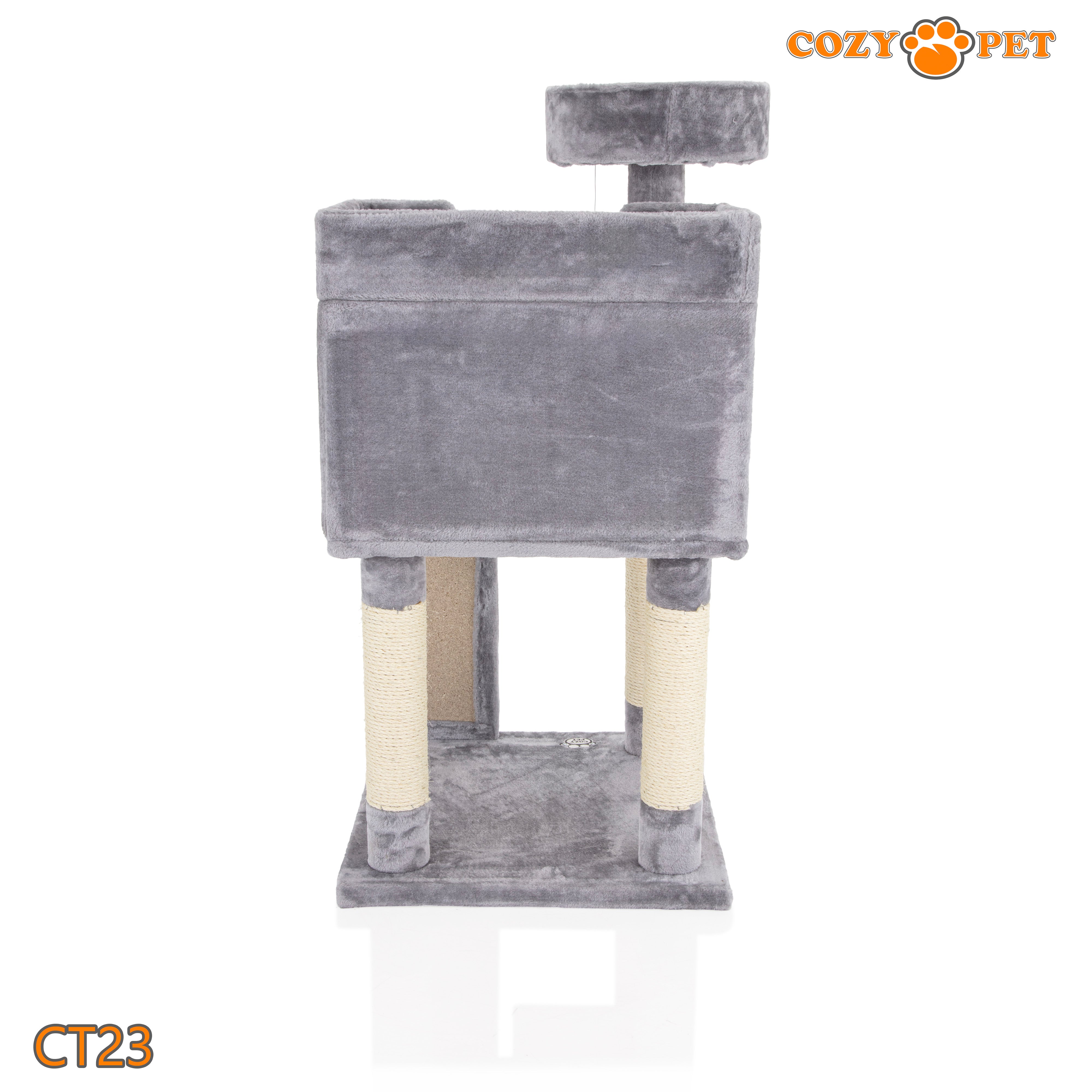 Cat Tree Heavy Duty for Large Cats by Cozy Pet for Multiple Cats Big Cats Scratching Post Strong Climbing Frame Heavy and Stable Extra Thick Scratching Posts | CT23-Light Grey