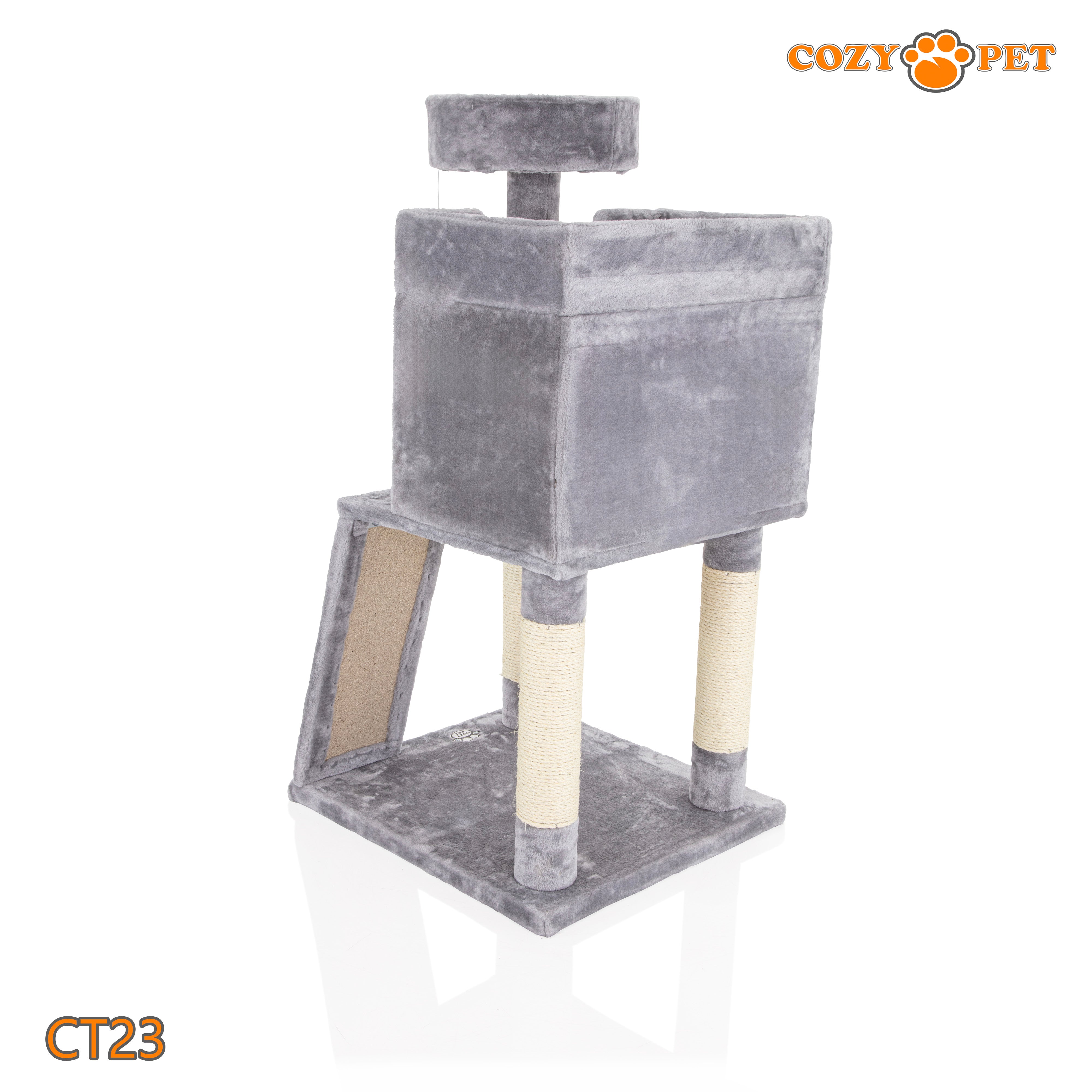 Cat Tree Heavy Duty for Large Cats by Cozy Pet for Multiple Cats Big Cats Scratching Post Strong Climbing Frame Heavy and Stable Extra Thick Scratching Posts | CT23-Light Grey