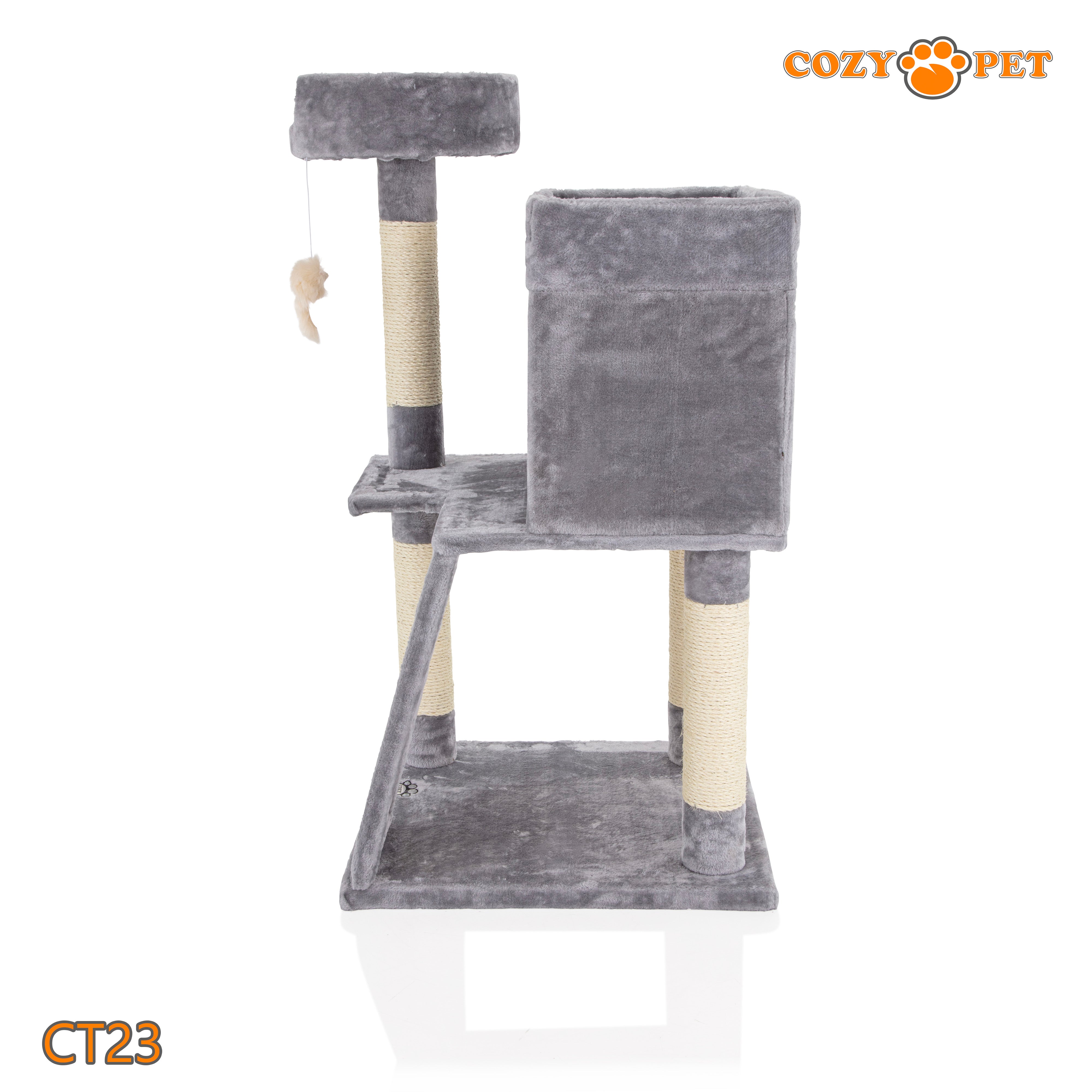 Cat Tree Heavy Duty for Large Cats by Cozy Pet for Multiple Cats Big Cats Scratching Post Strong Climbing Frame Heavy and Stable Extra Thick Scratching Posts | CT23-Light Grey