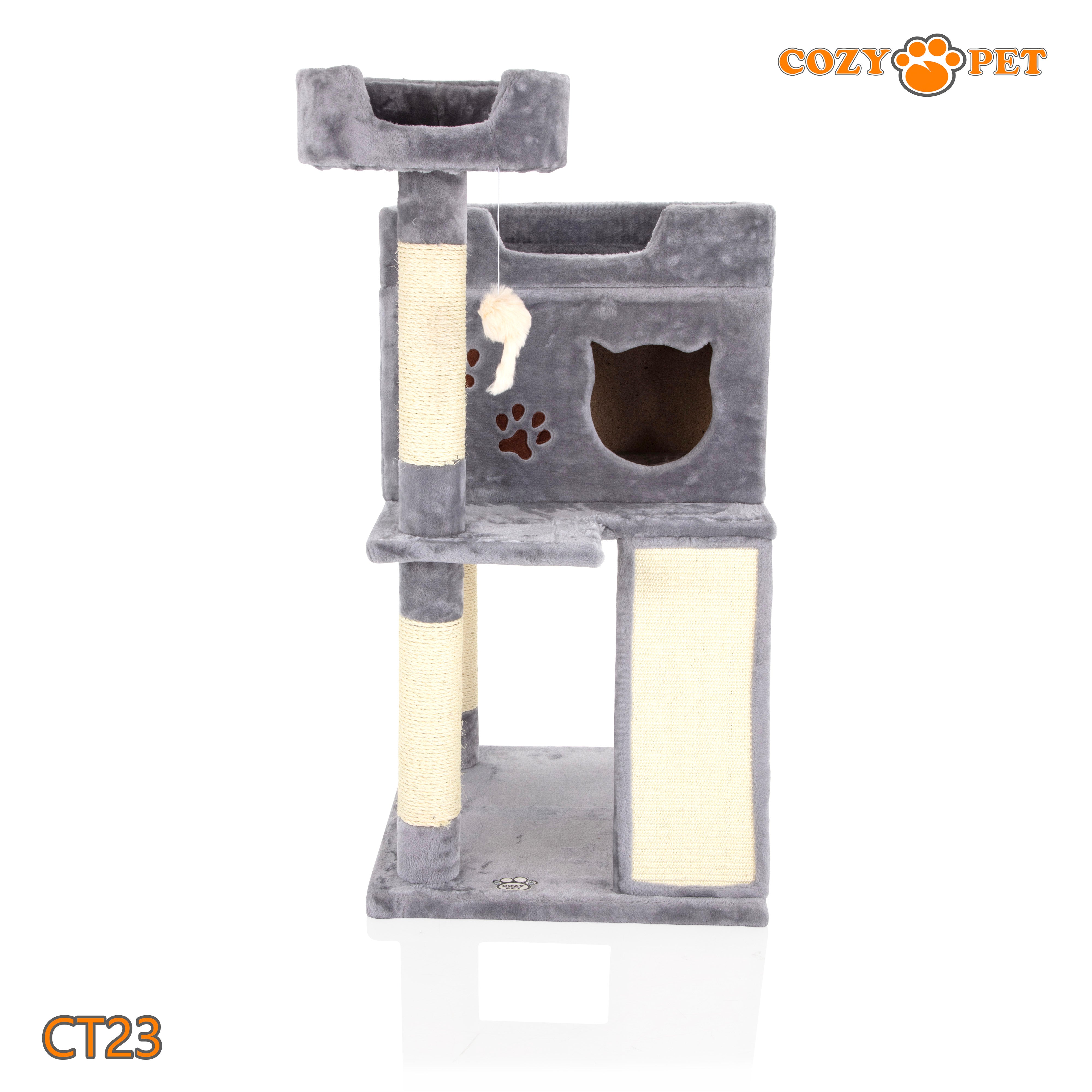 Cat Tree Heavy Duty for Large Cats by Cozy Pet for Multiple Cats Big Cats Scratching Post Strong Climbing Frame Heavy and Stable Extra Thick Scratching Posts | CT23-Light Grey