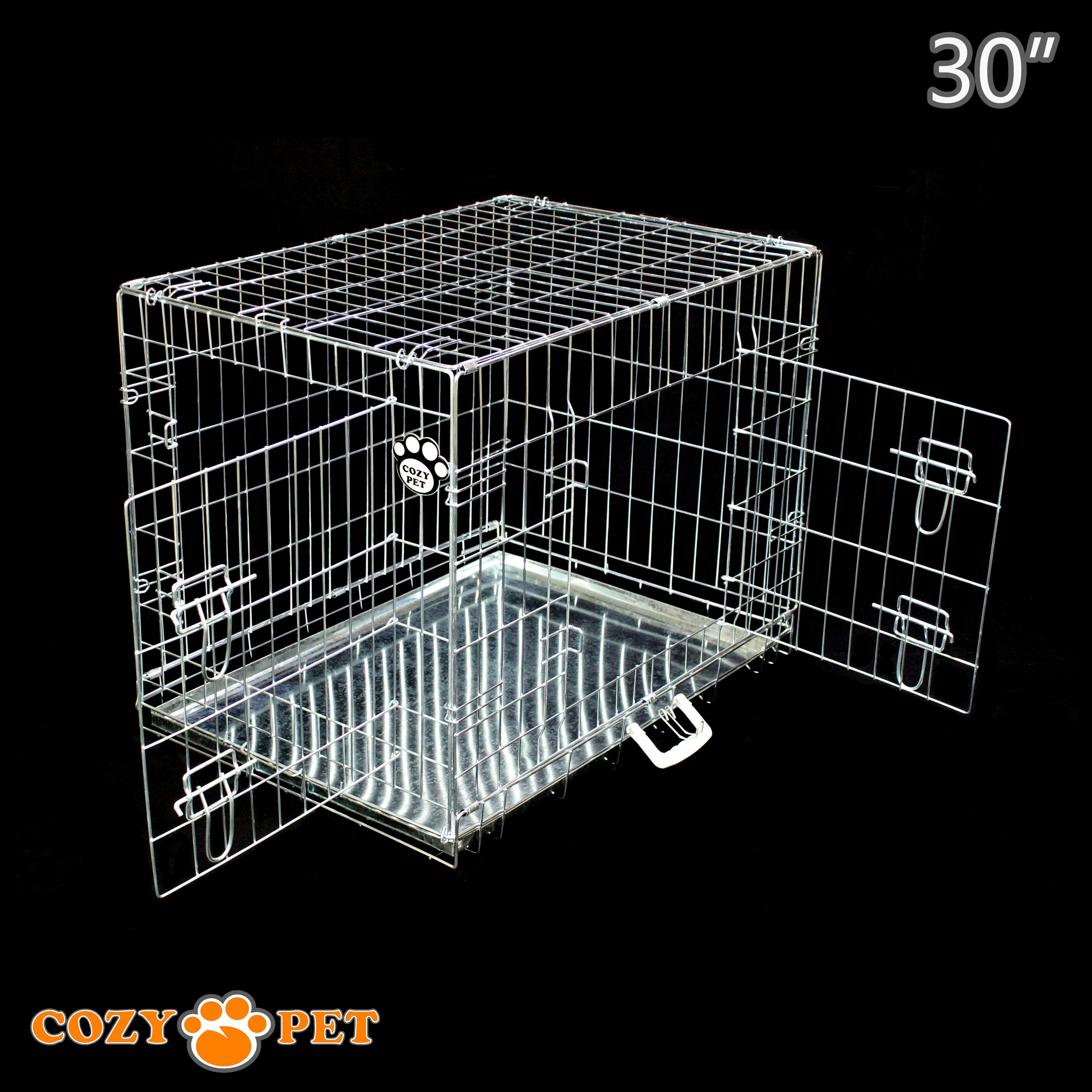 30" Cozy Pet Dog Cage in Silver (Zinc Coated)- DC30S - RET - Customer Return 30% Discount