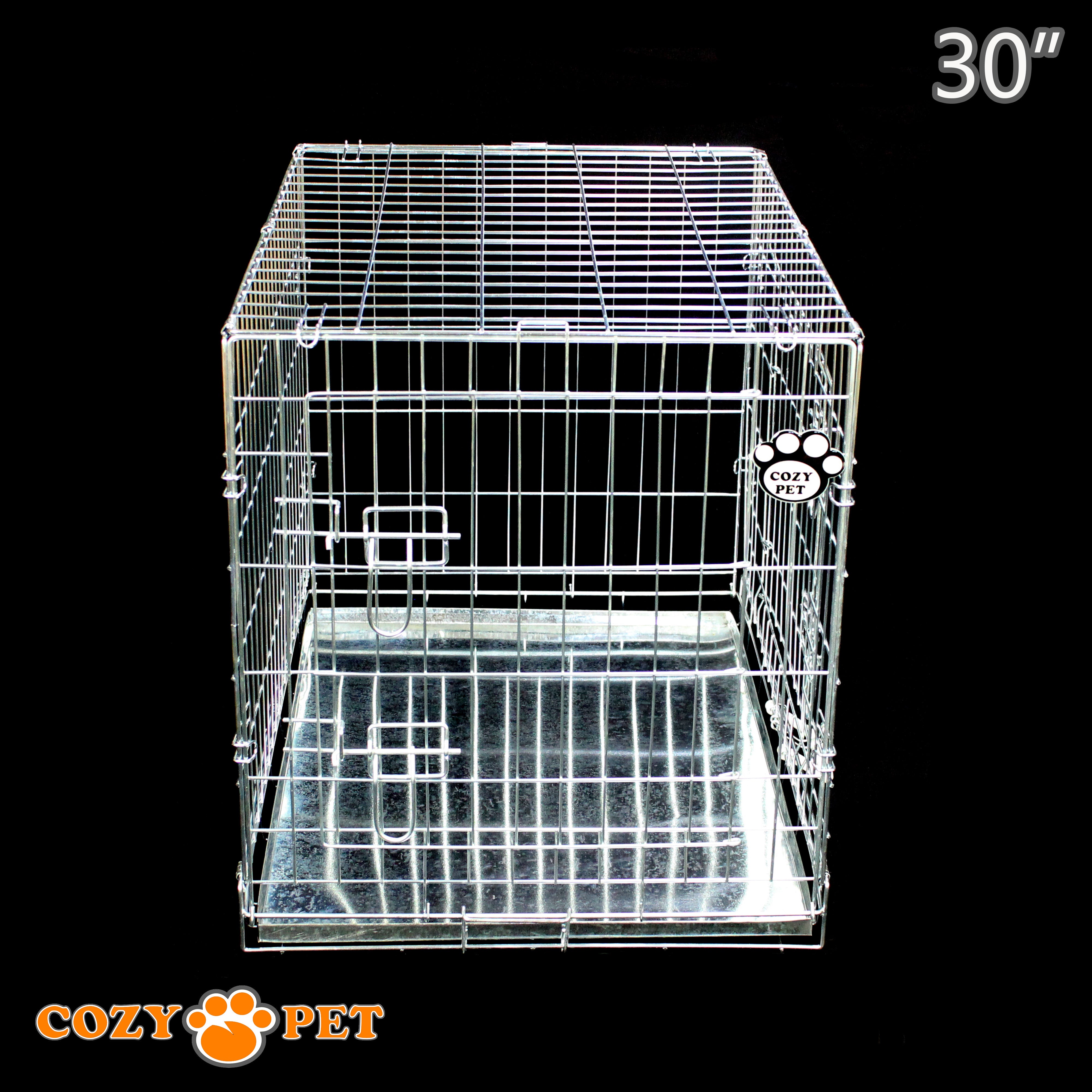 30" Cozy Pet Dog Cage in Silver (Zinc Coated)- DC30S - RET - Customer Return 30% Discount