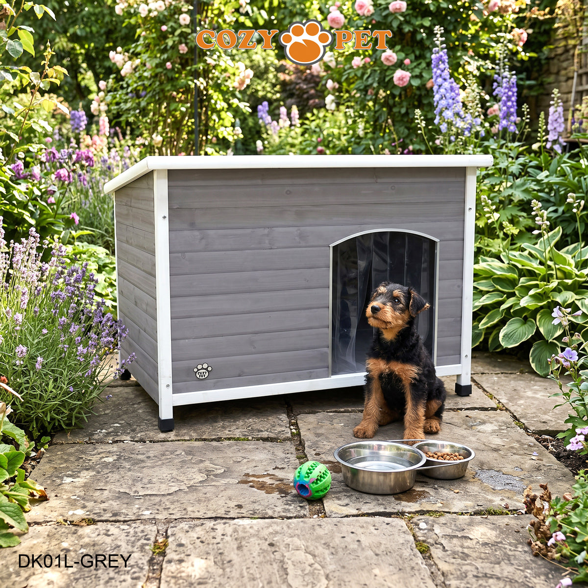 Cozy Pet Insulated Dog Kennel Grey - Size: Large - Model DK01L-GREY