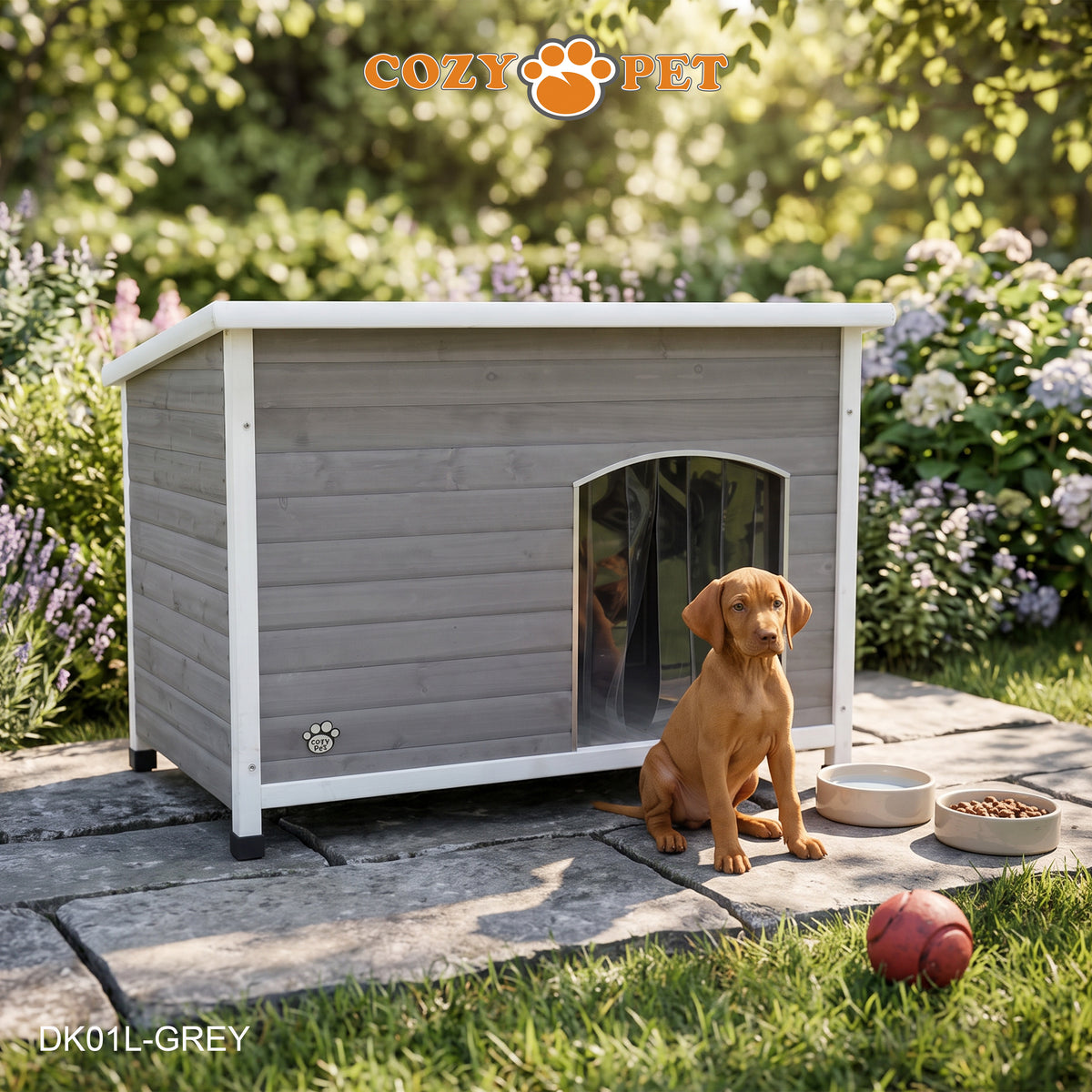 Cozy Pet Insulated Dog Kennel Grey - Size: Large - Model DK01L-GREY