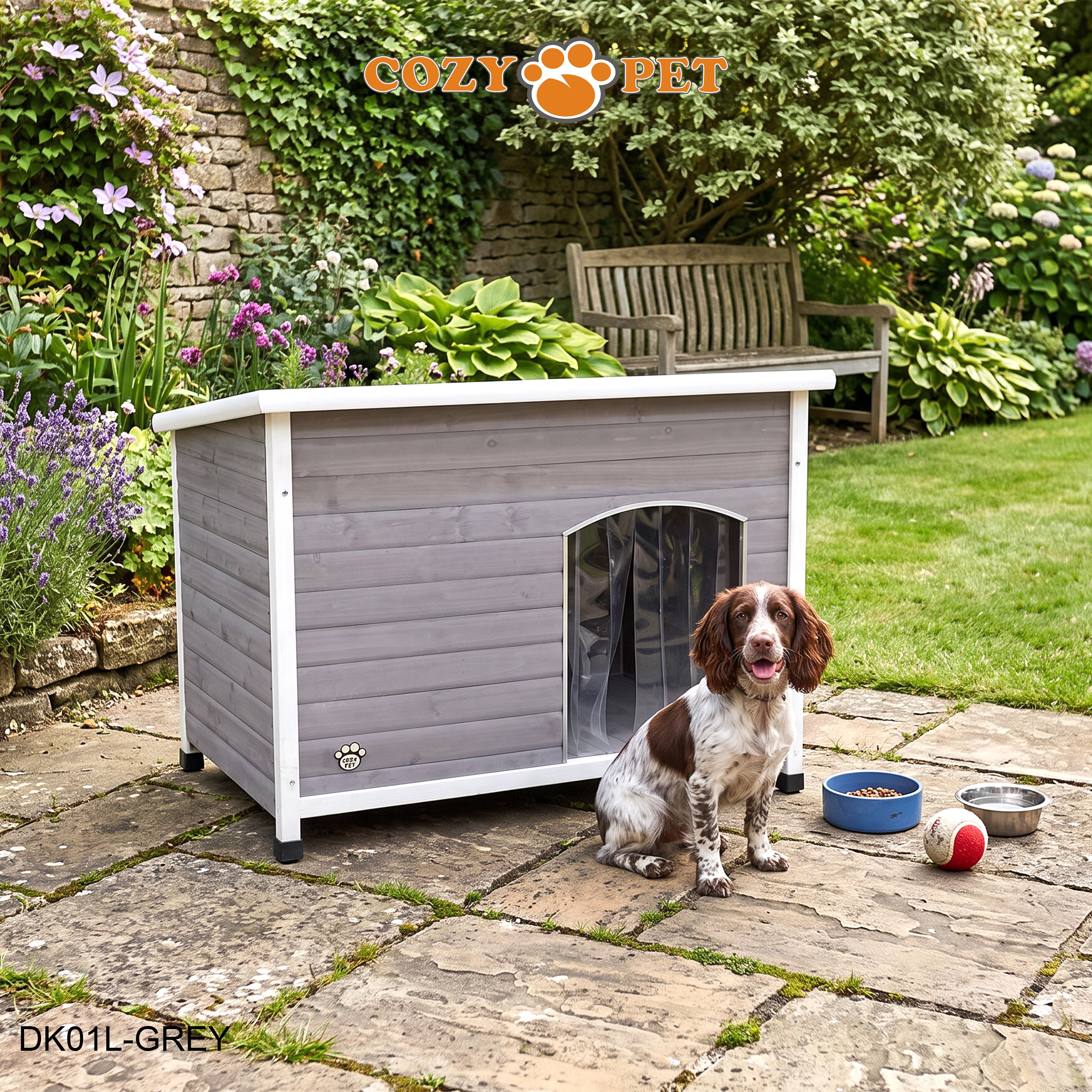 Cozy Pet Insulated Dog Kennel Grey - Size: Large - Model DK01L-GREY