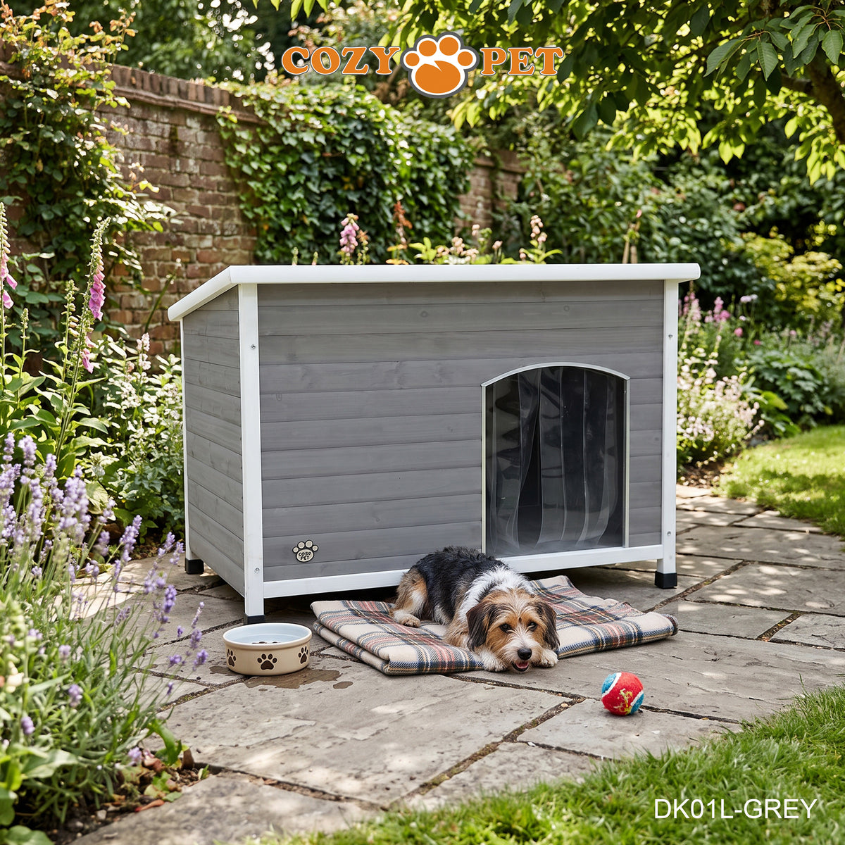 Cozy Pet Insulated Dog Kennel Grey - Size: Large - Model DK01L-GREY
