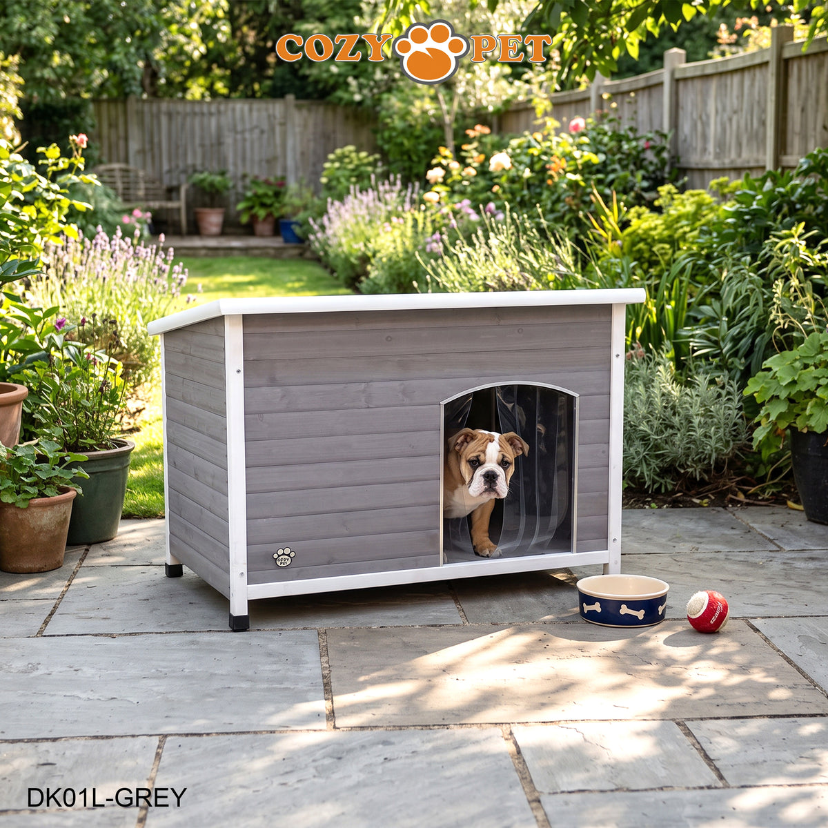 Cozy Pet Insulated Dog Kennel Grey - Size: Large - Model DK01L-GREY
