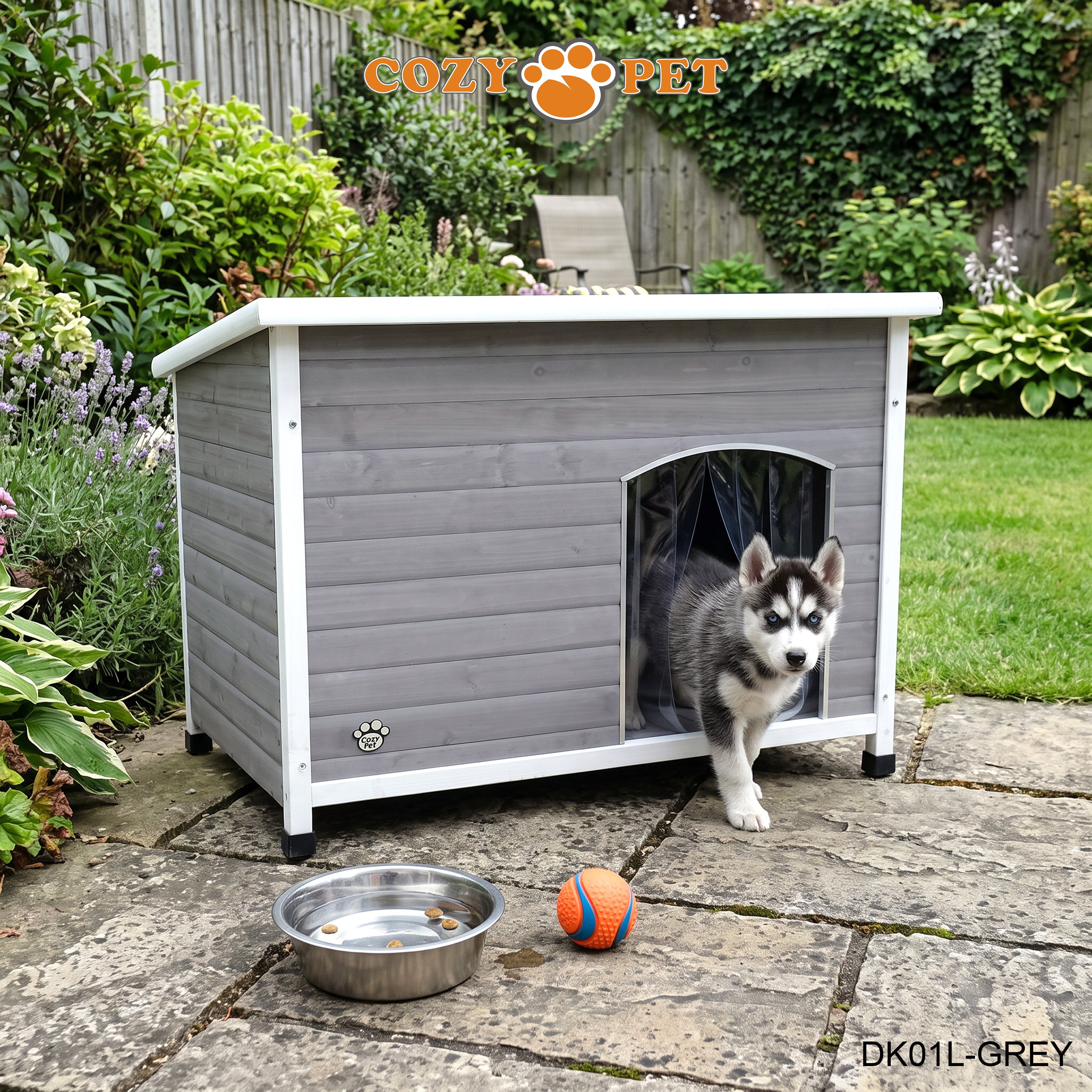 Cozy Pet Insulated Dog Kennel Grey - Size: Large - Model DK01L-GREY