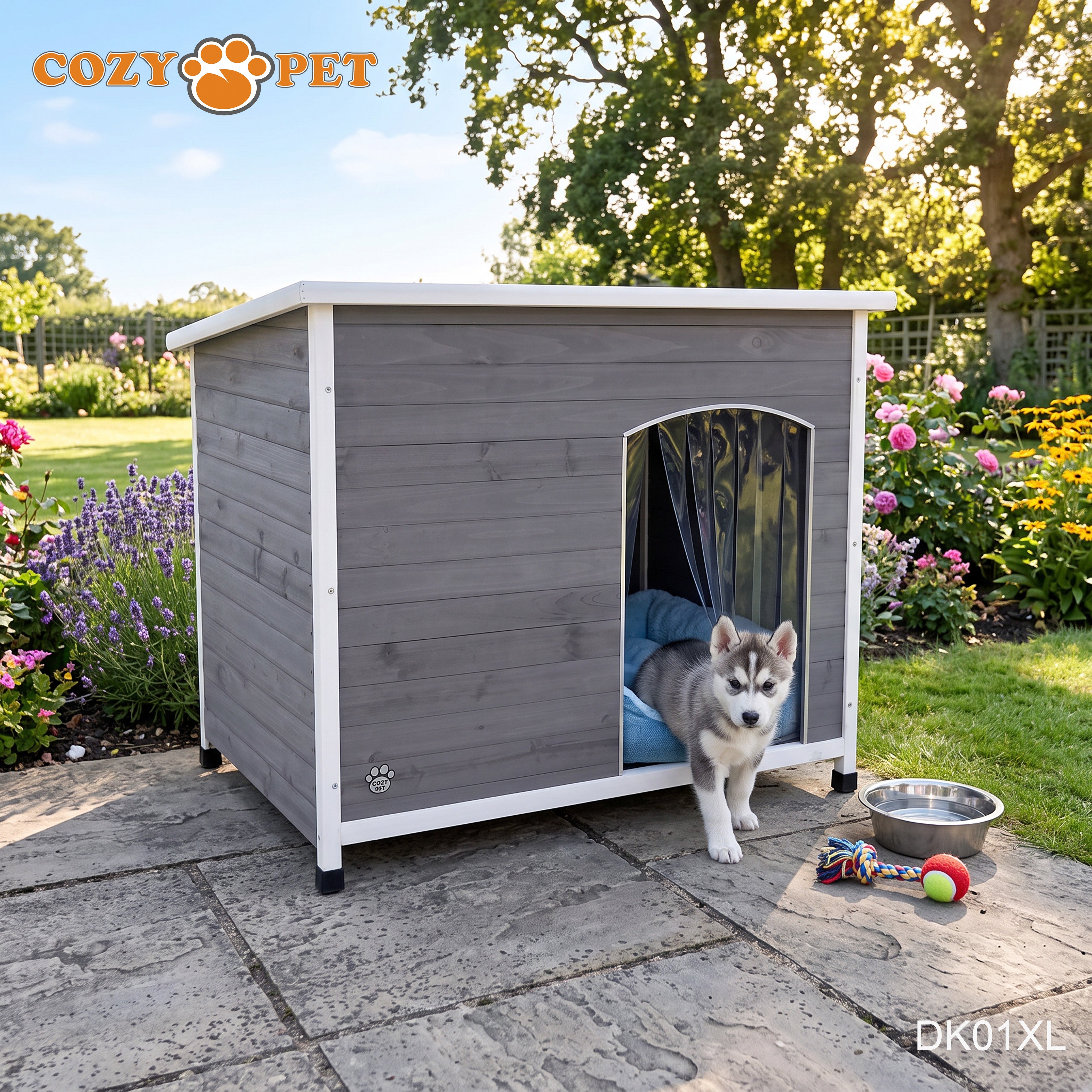 Dog Kennel Grey Insulated by Cozy Pet - Size: Extra Large - Model DK01XL-GREY
