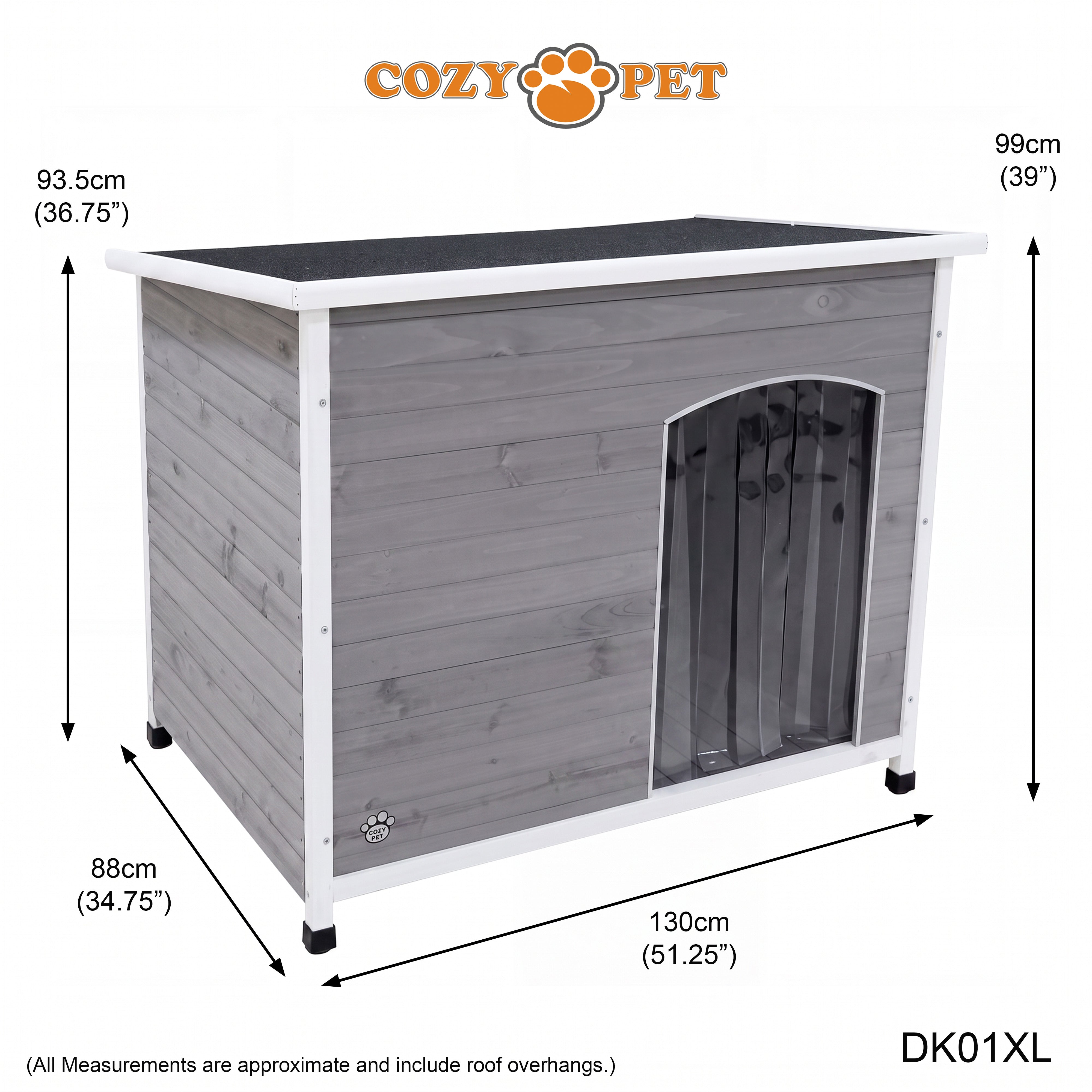 Dog Kennel Grey Insulated by Cozy Pet - Size: Extra Large - Model DK01XL-GREY