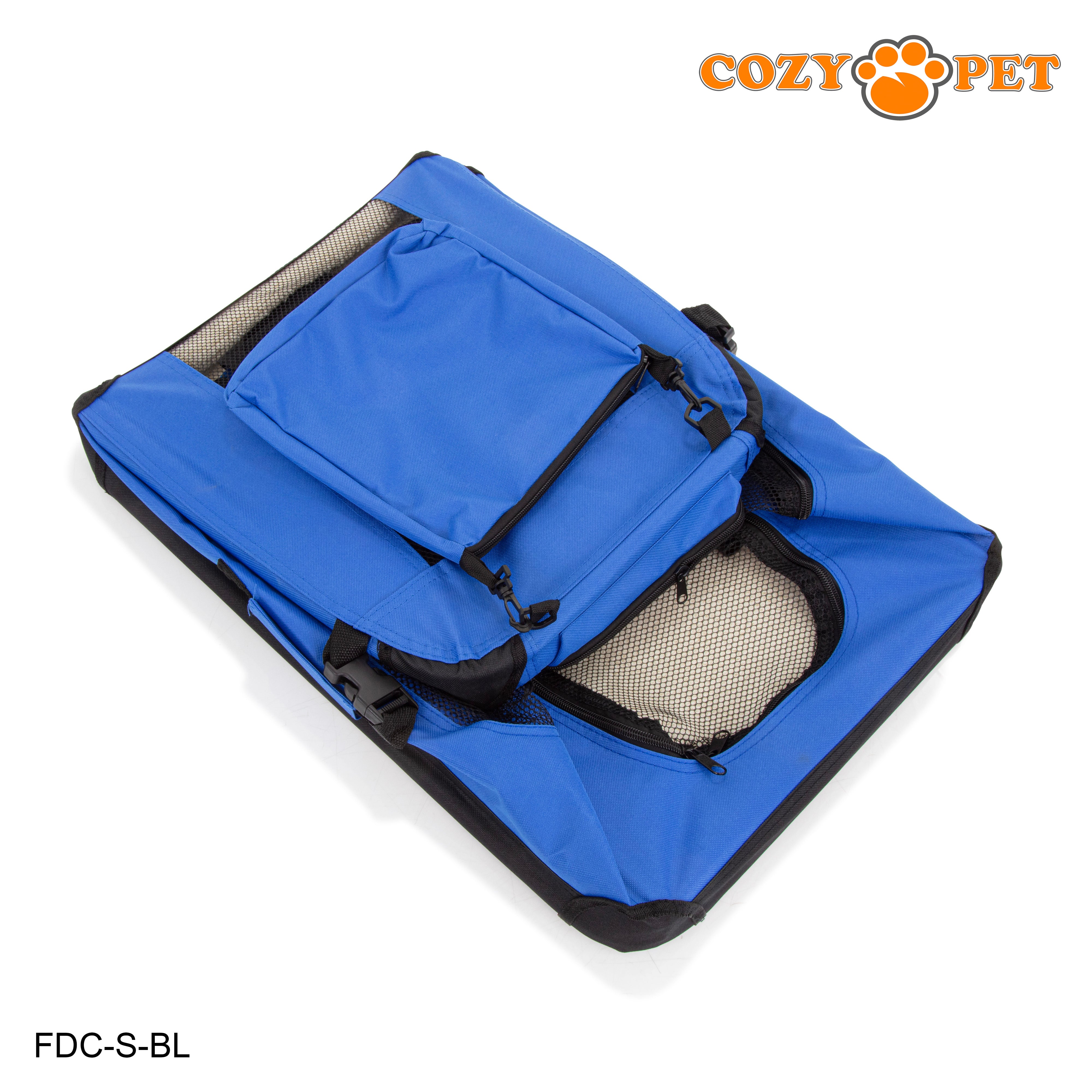 Fabric Dog Crate 60cm Blue by Cozy Pet Puppy Carrier Cat Travel Cage Rabbit Model: FDC-S-BL - RET - Customer Return 30% Discount.