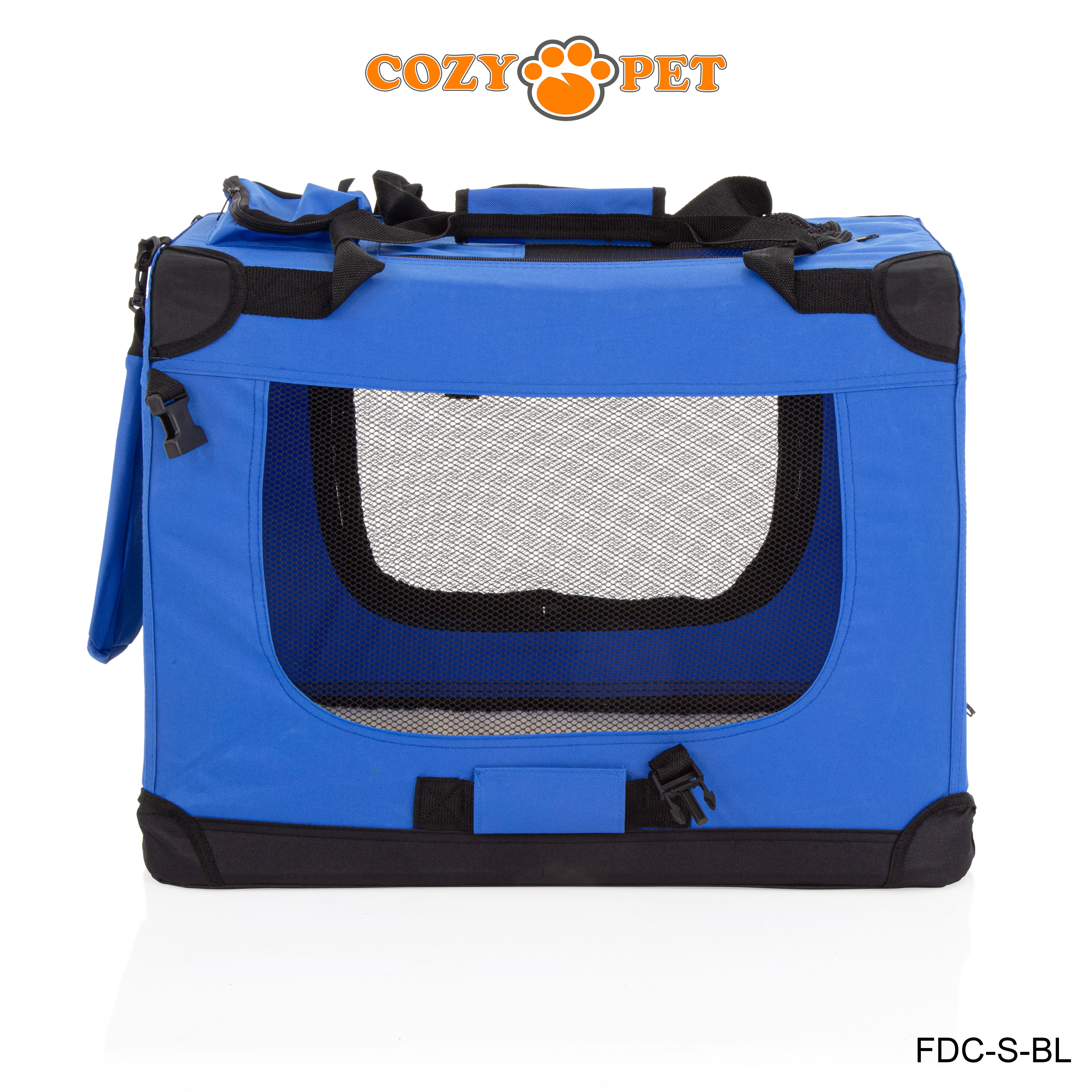 Fabric Dog Crate 60cm Blue by Cozy Pet Puppy Carrier Cat Travel Cage Rabbit Model: FDC-S-BL - RET - Customer Return 30% Discount.