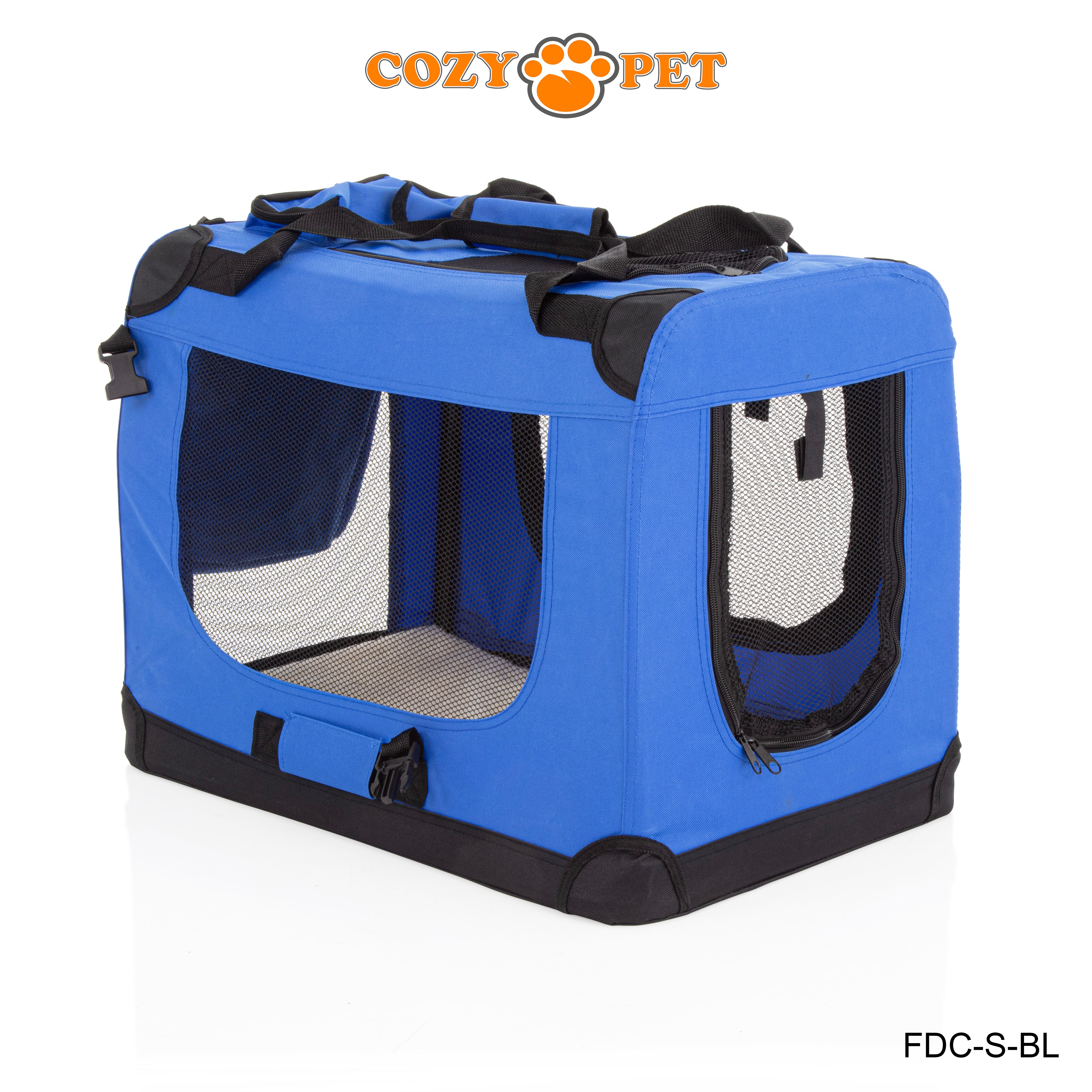 Fabric Dog Crate 60cm Blue by Cozy Pet Puppy Carrier Cat Travel Cage Rabbit Model: FDC-S-BL - RET - Customer Return 30% Discount.