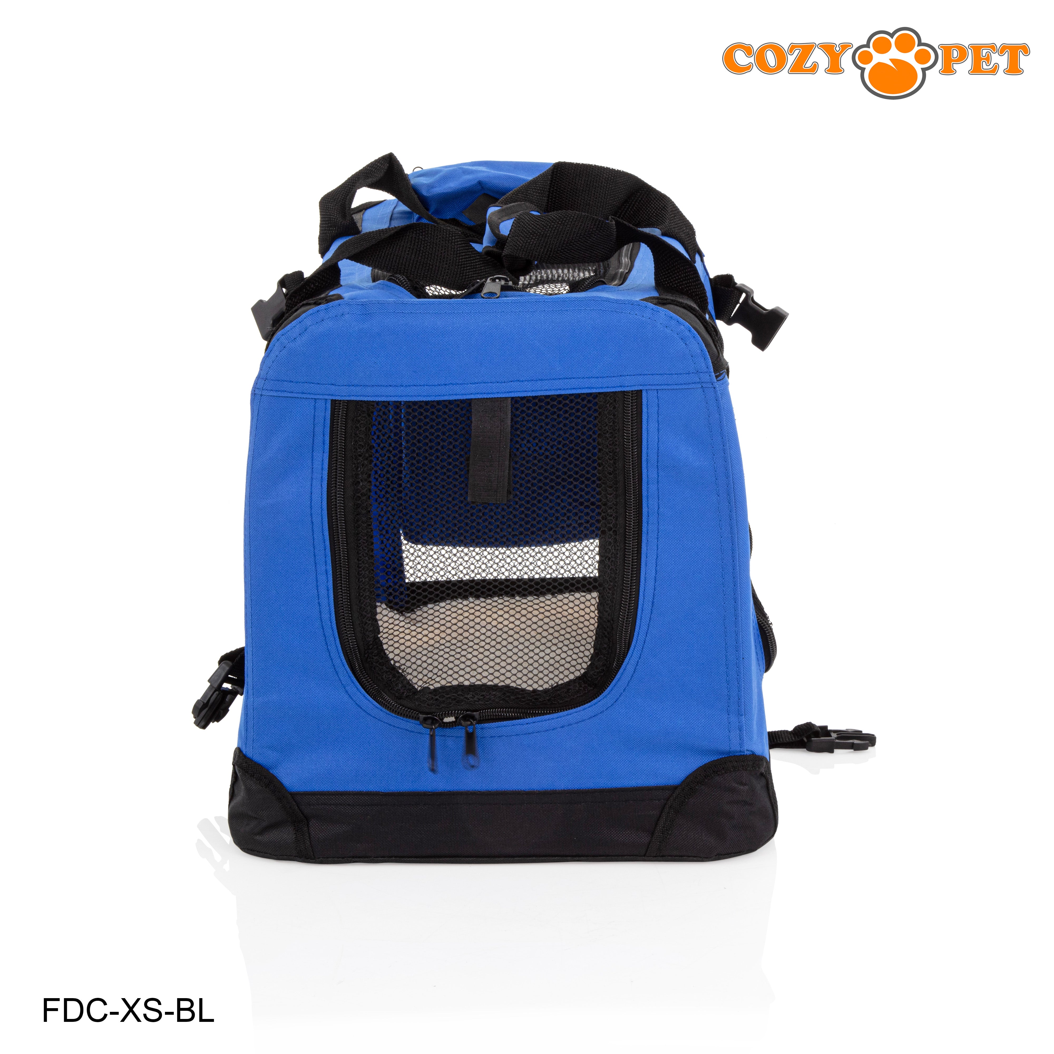 Fabric Dog Crate 50cm Blue by Cozy Pet Puppy Carrier Cat Travel Cage Rabbit Model: FDC-XS-BL - RET - Customer Return 30% Discount.