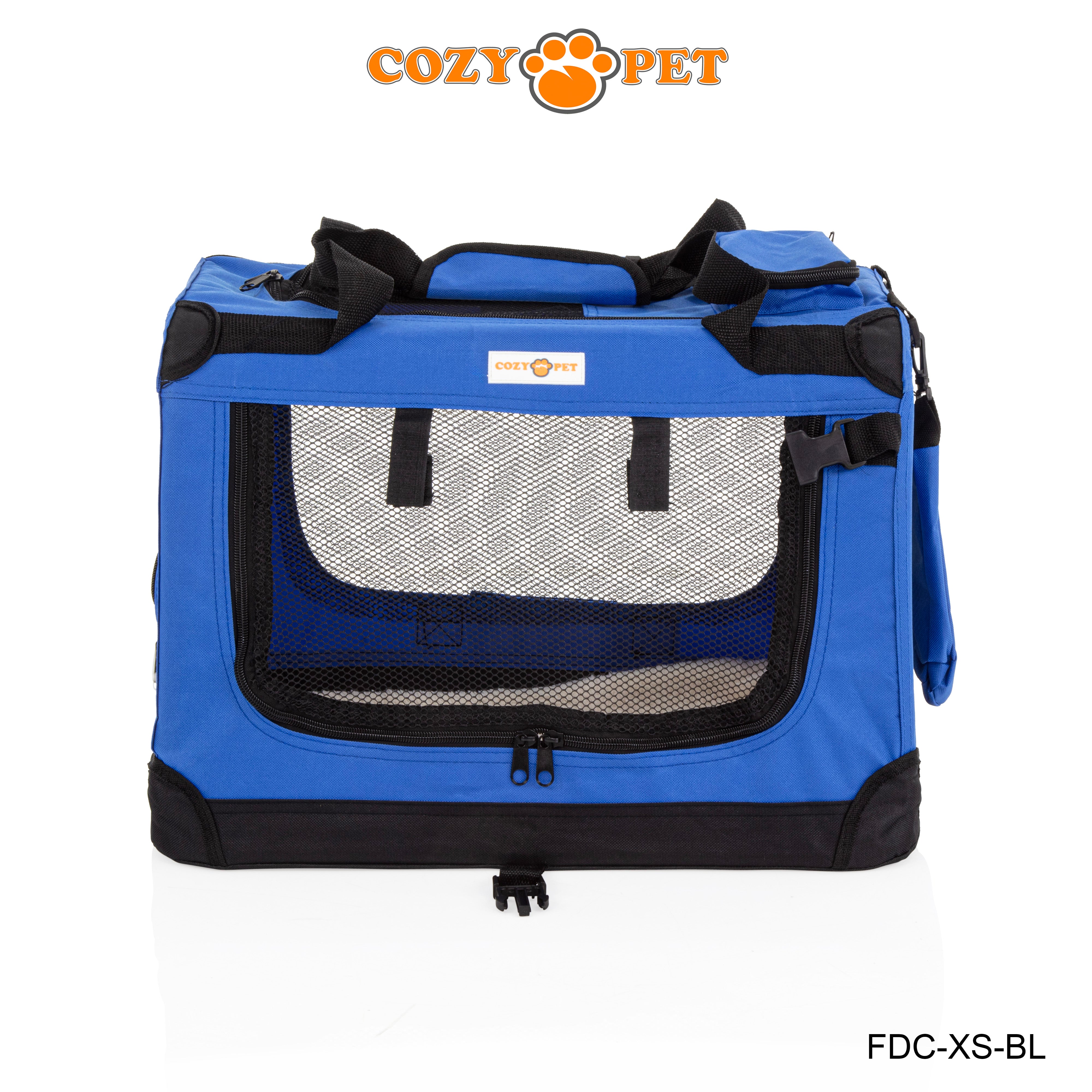 Fabric Dog Crate 50cm Blue by Cozy Pet Puppy Carrier Cat Travel Cage Rabbit Model: FDC-XS-BL - RET - Customer Return 30% Discount.