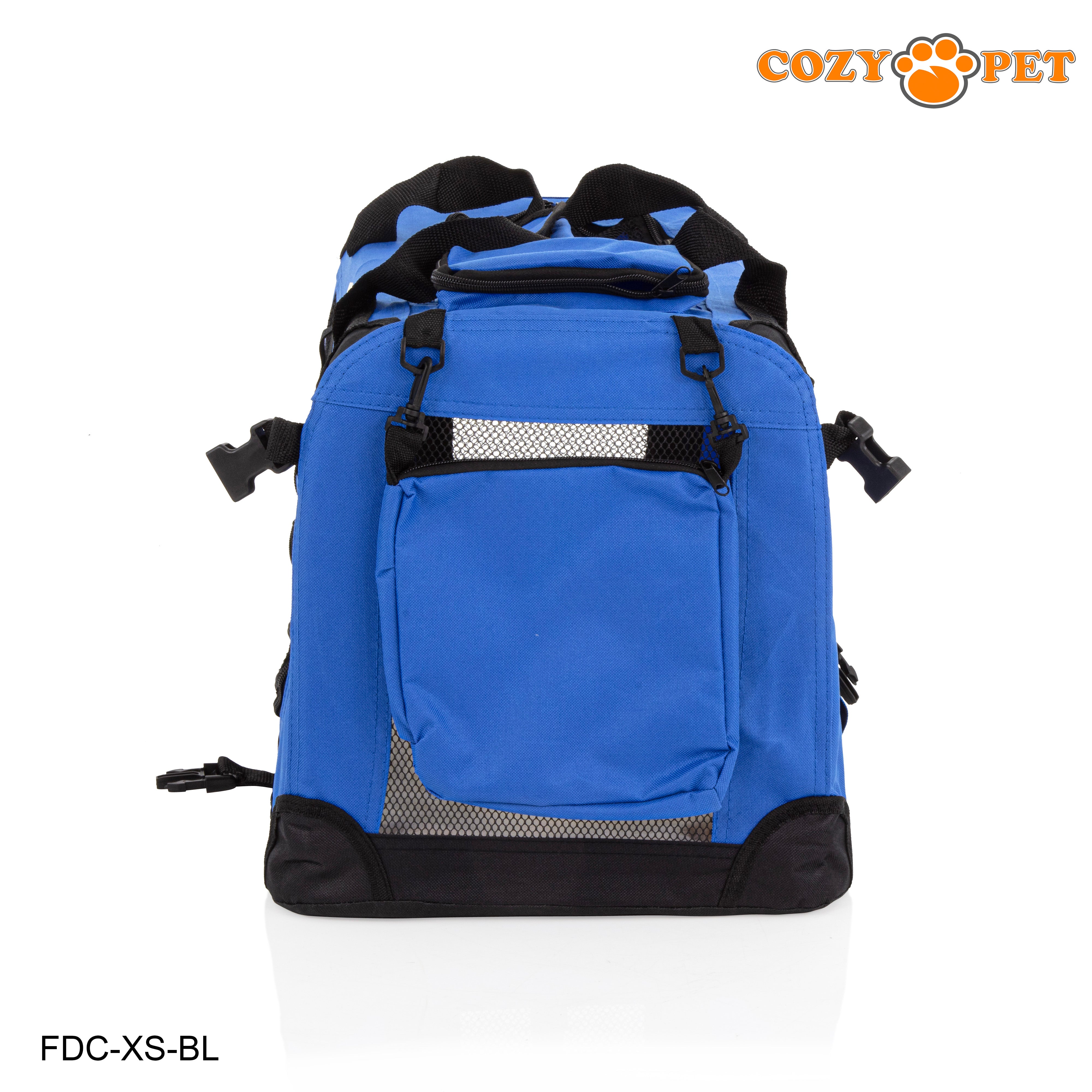 Fabric Dog Crate 50cm Blue by Cozy Pet Puppy Carrier Cat Travel Cage Rabbit Model: FDC-XS-BL - RET - Customer Return 30% Discount.