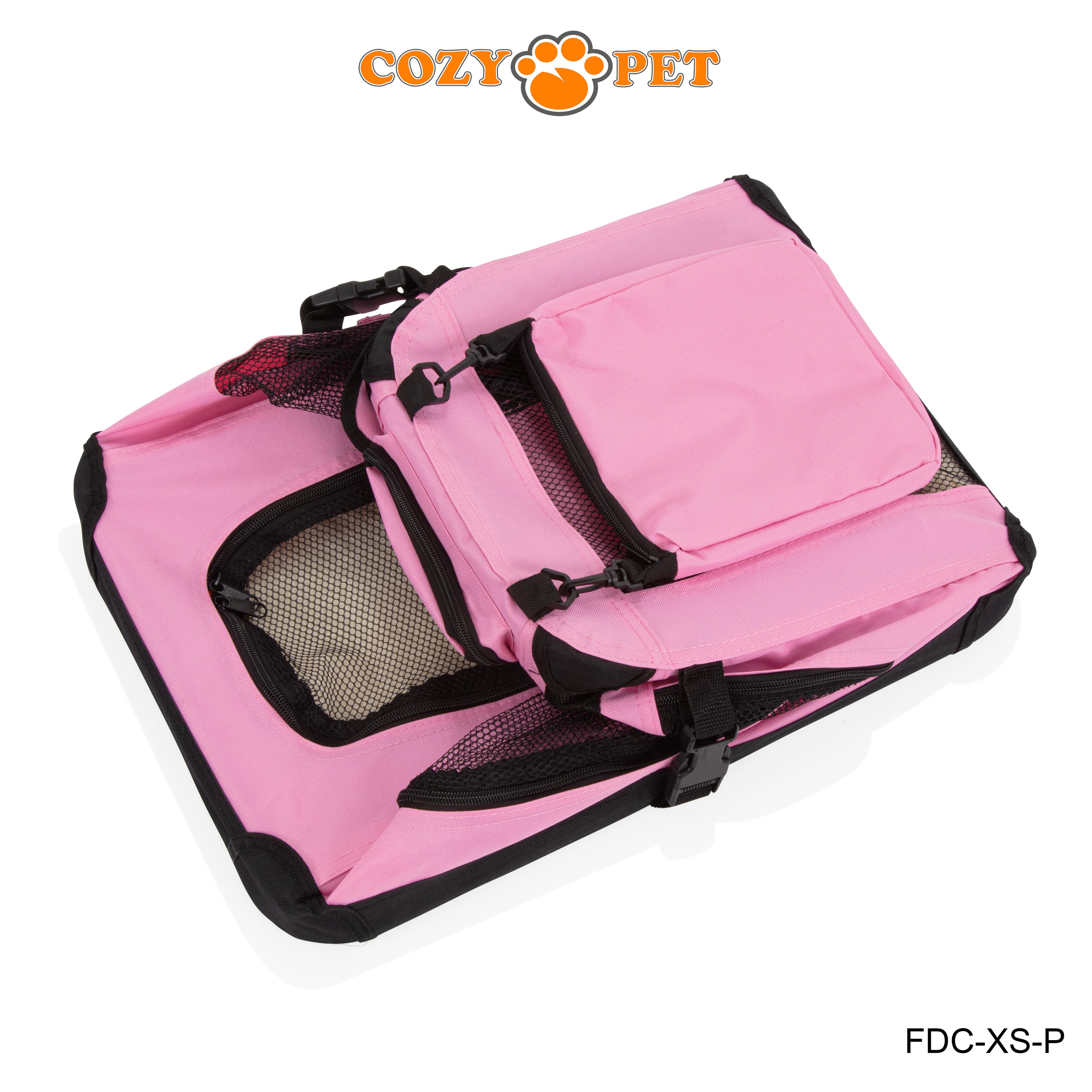 Fabric Dog Crate 50cm Pink by Cozy Pet Puppy Carrier Cat Travel Cage Rabbit Model: FDC-XS-P - RET - Customer Return 30% Discount.