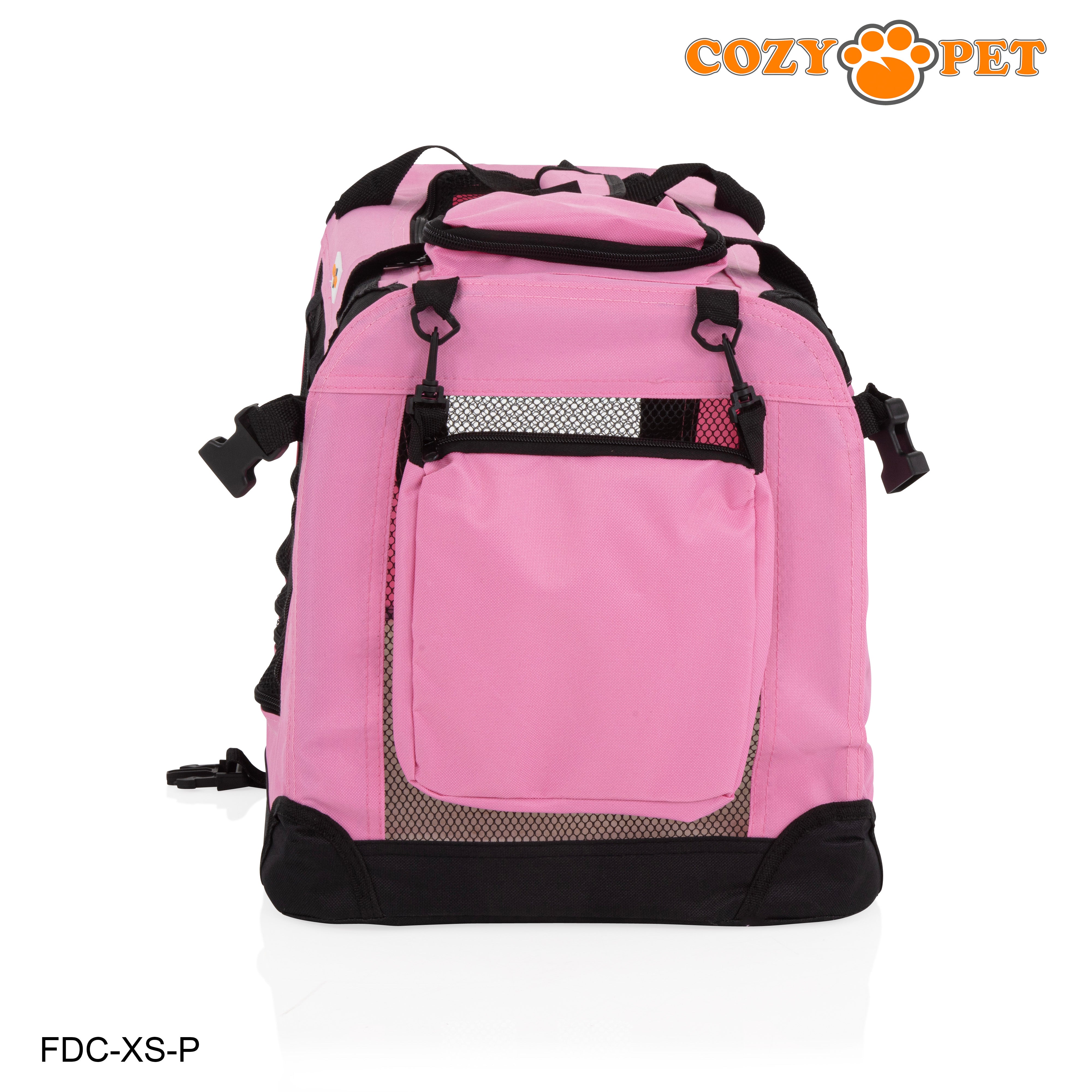 Fabric Dog Crate 50cm Pink by Cozy Pet Puppy Carrier Cat Travel Cage Rabbit Model: FDC-XS-P - RET - Customer Return 30% Discount.