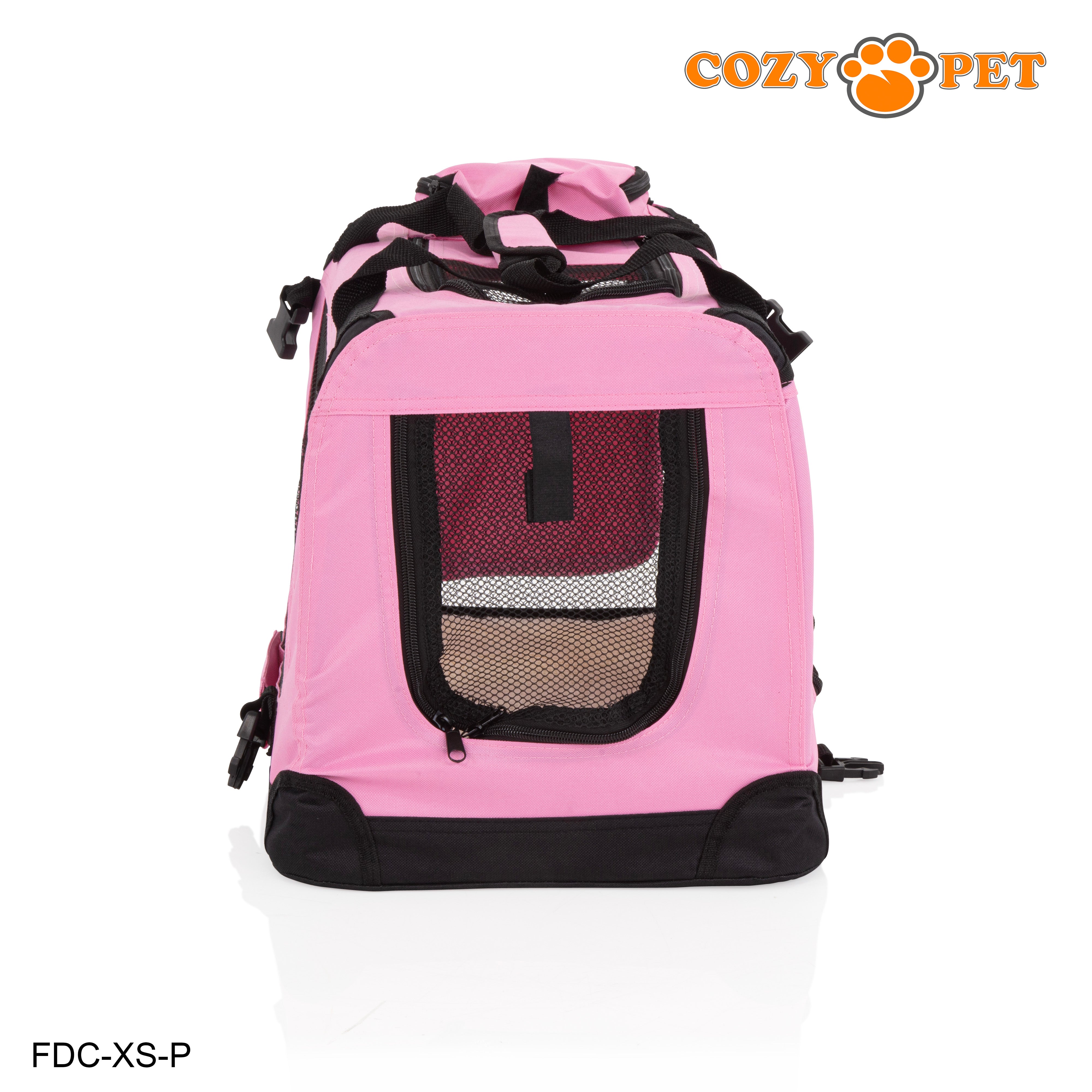 Fabric Dog Crate 50cm Pink by Cozy Pet Puppy Carrier Cat Travel Cage Rabbit Model: FDC-XS-P - RET - Customer Return 30% Discount.