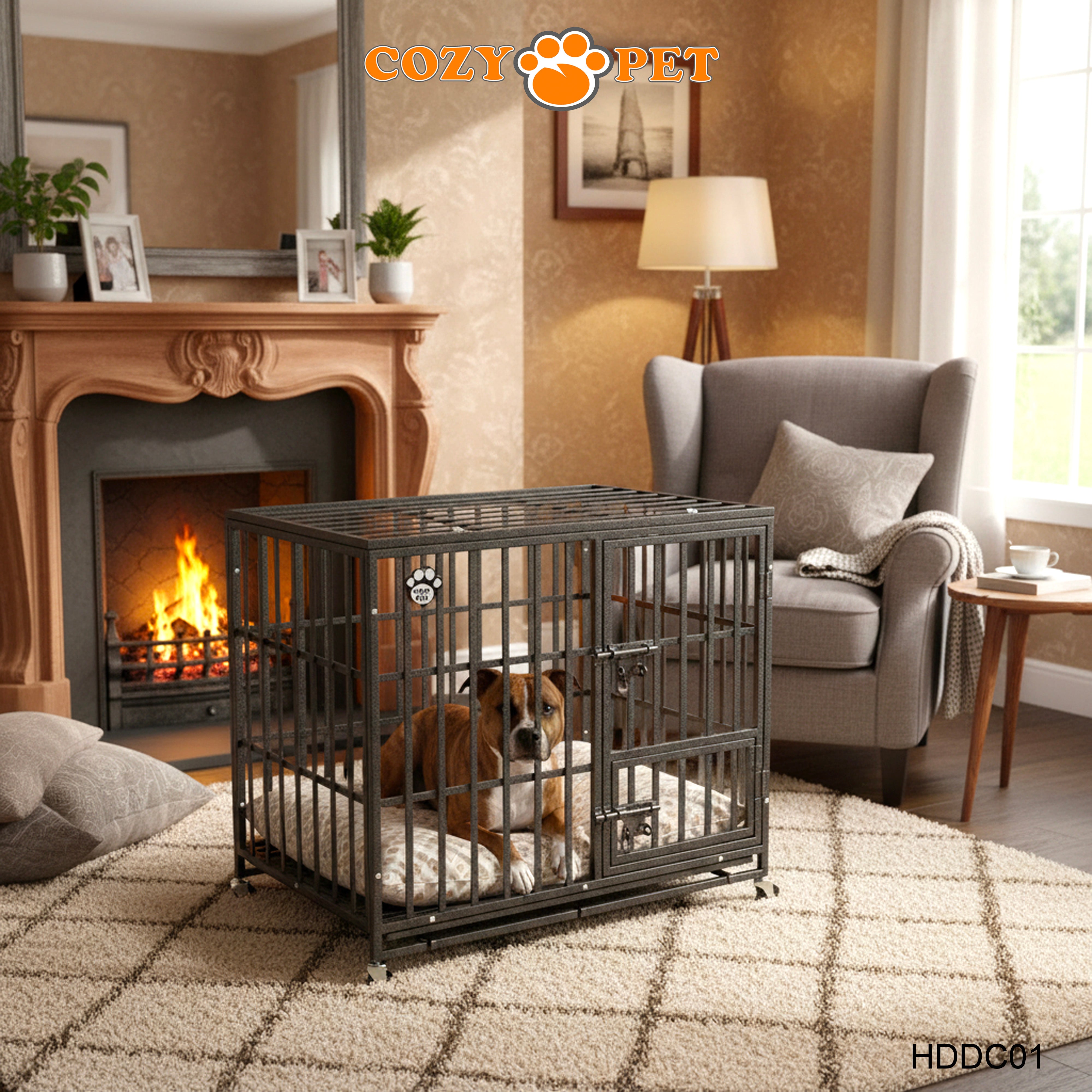 Cozy Pet Heavy Duty Dog Crate 36" M Steel Dog Cage Vet Groomers Commercial Use Kennel HDDC01