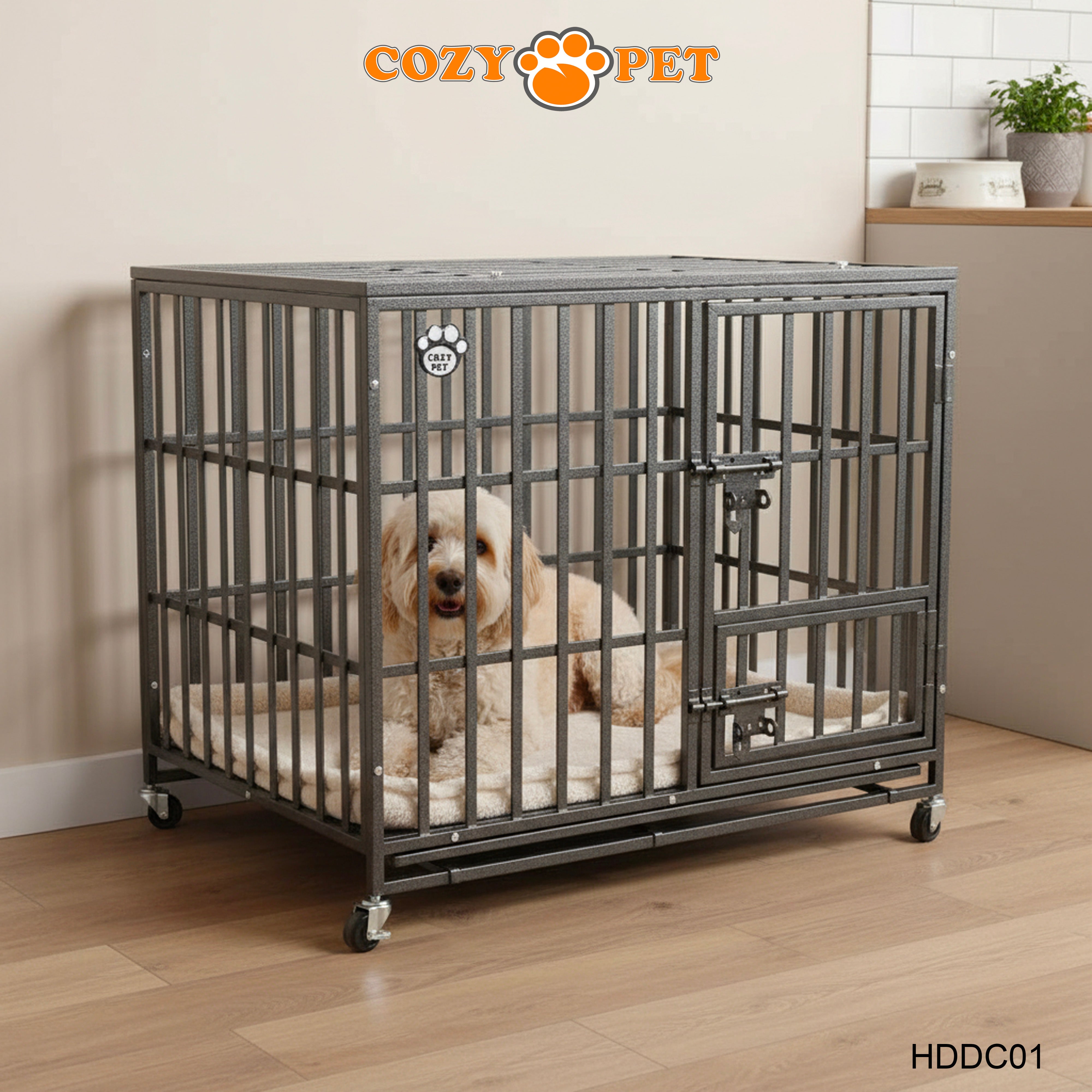 Cozy Pet Heavy Duty Dog Crate 36" M Steel Dog Cage Vet Groomers Commercial Use Kennel HDDC01